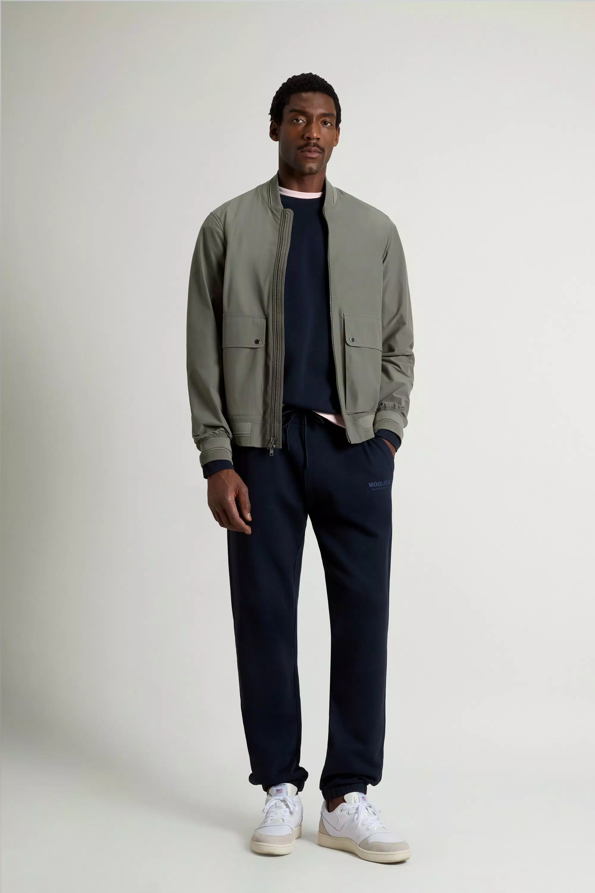 Chaqueta bomber Wesley en tejido Urban Touch - Oliva humo