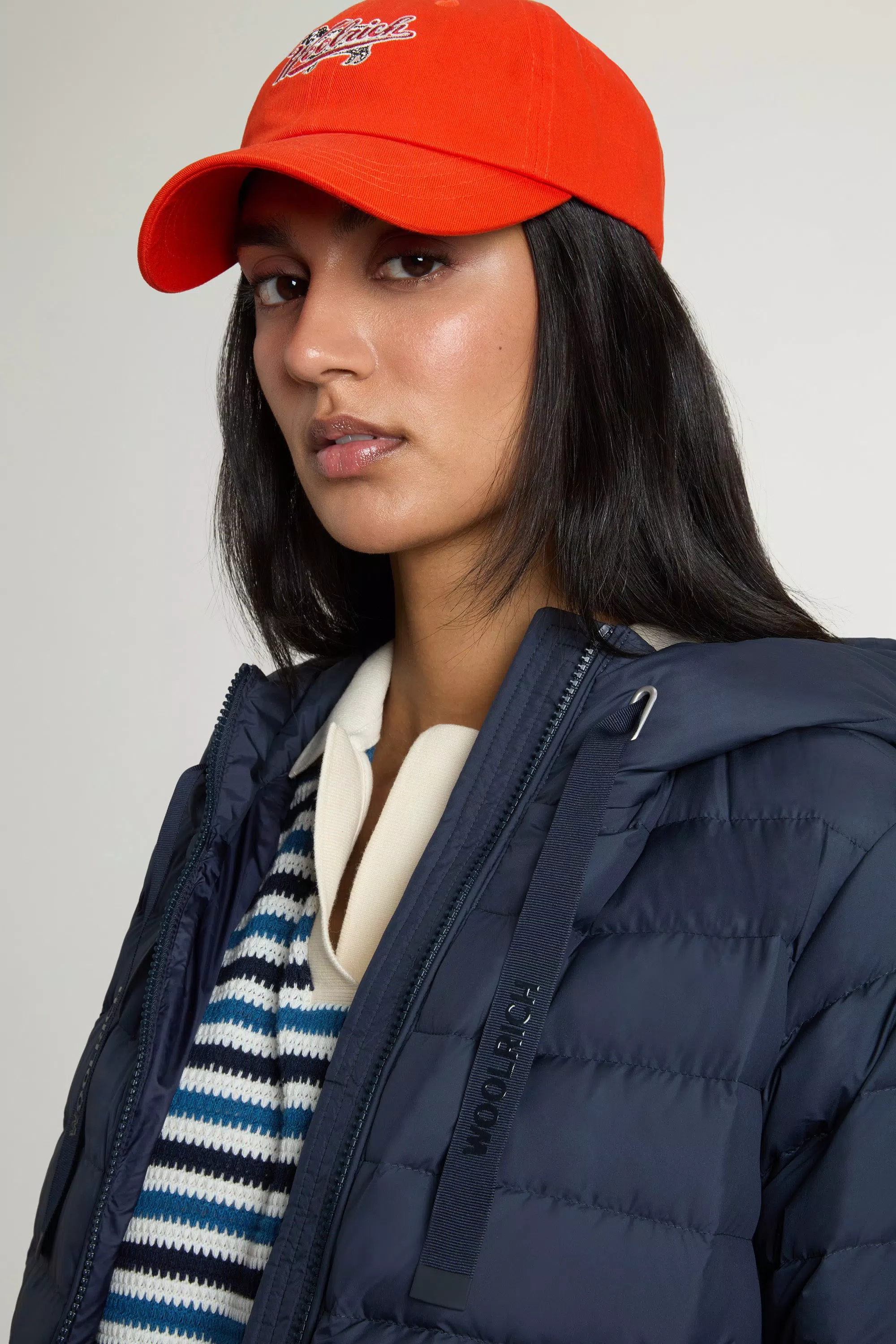 Chaqueta ligera con capucha de plumón en microfibra - Azul Melton