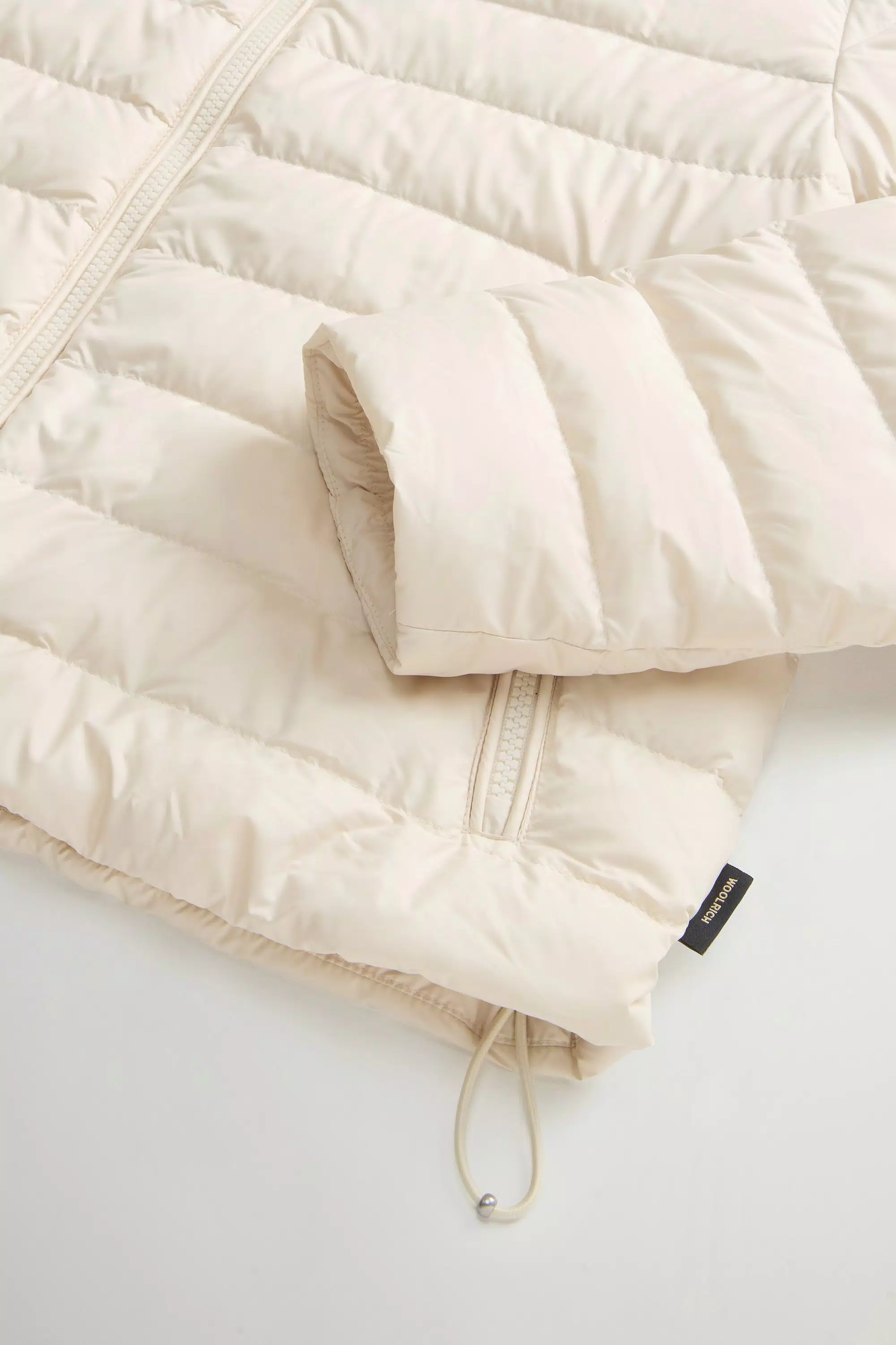 Chaqueta ligera con capucha de plumón en microfibra - Crema Leche