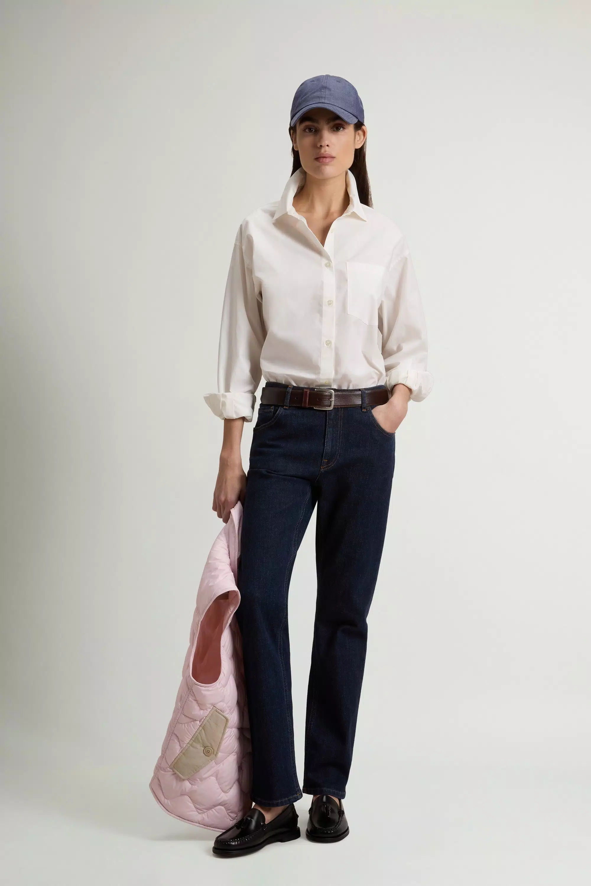 Camisa Boyfriend de Popelín de Algodón Puro - Blanco Ártico