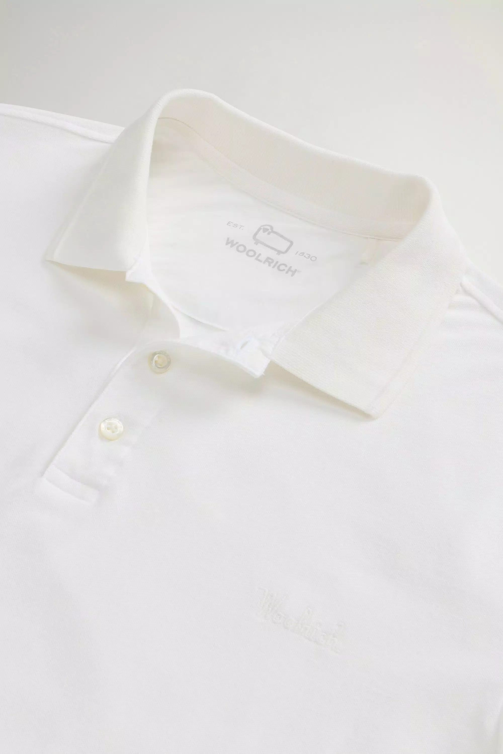 Camiseta de polos Mackinack teñida en algodón piqué elástico - Blanco ártico desvanecido
