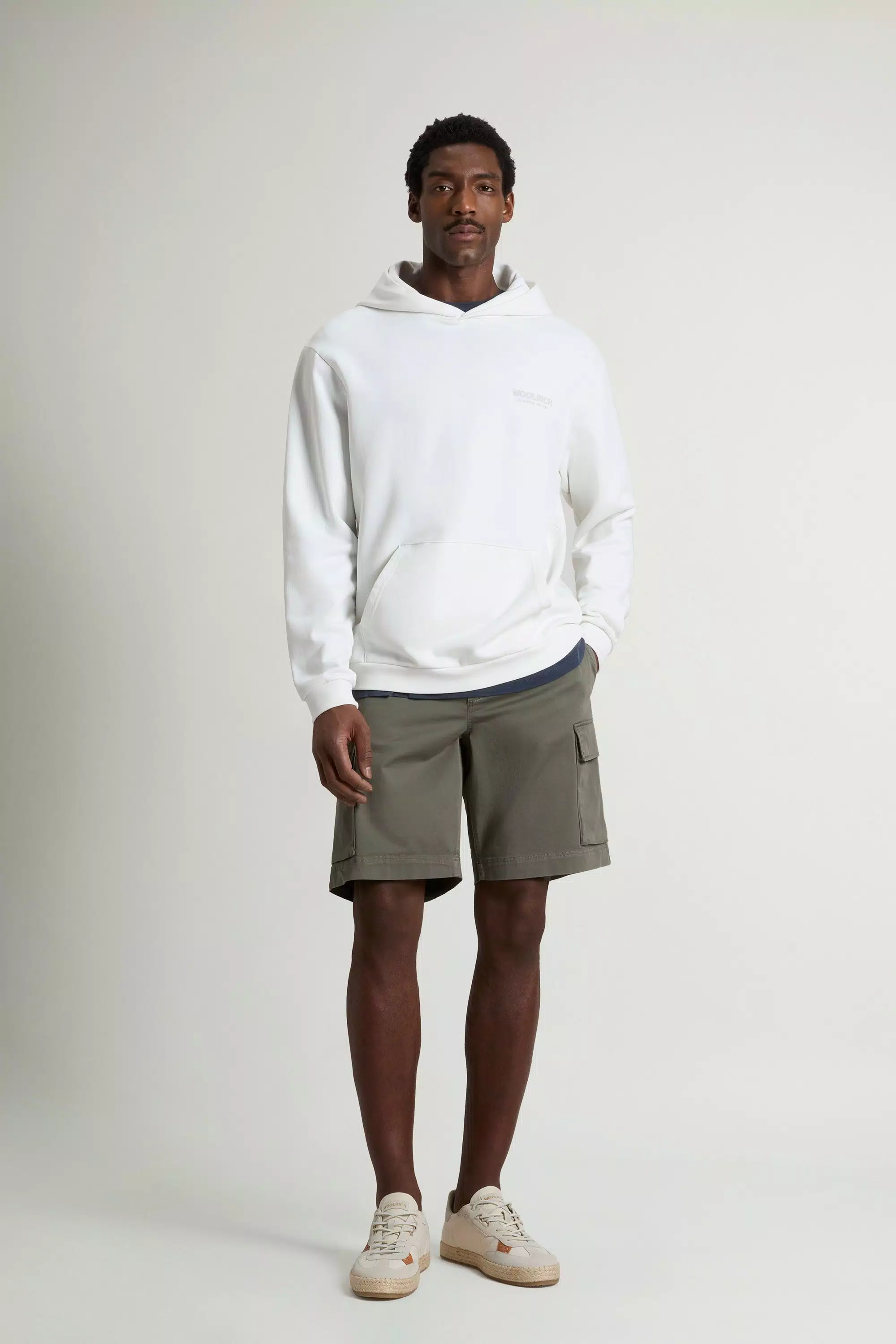 Sudadera de Algodón Puro con Logotipo Macro en la Espalda - Blanco Ártico