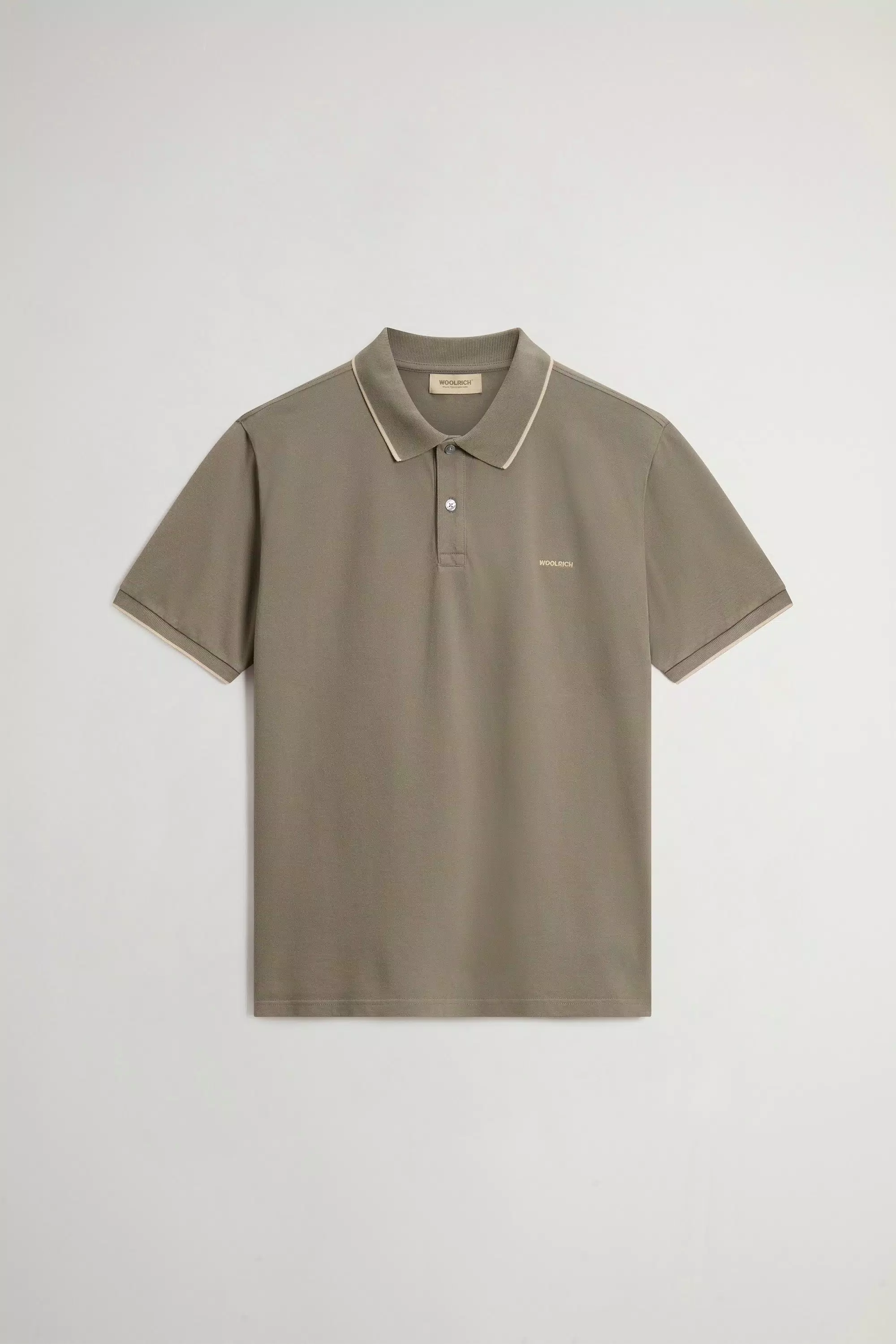 Camiseta de polo Monterey en mezcla de algodón elástico piqué - Oliva humo