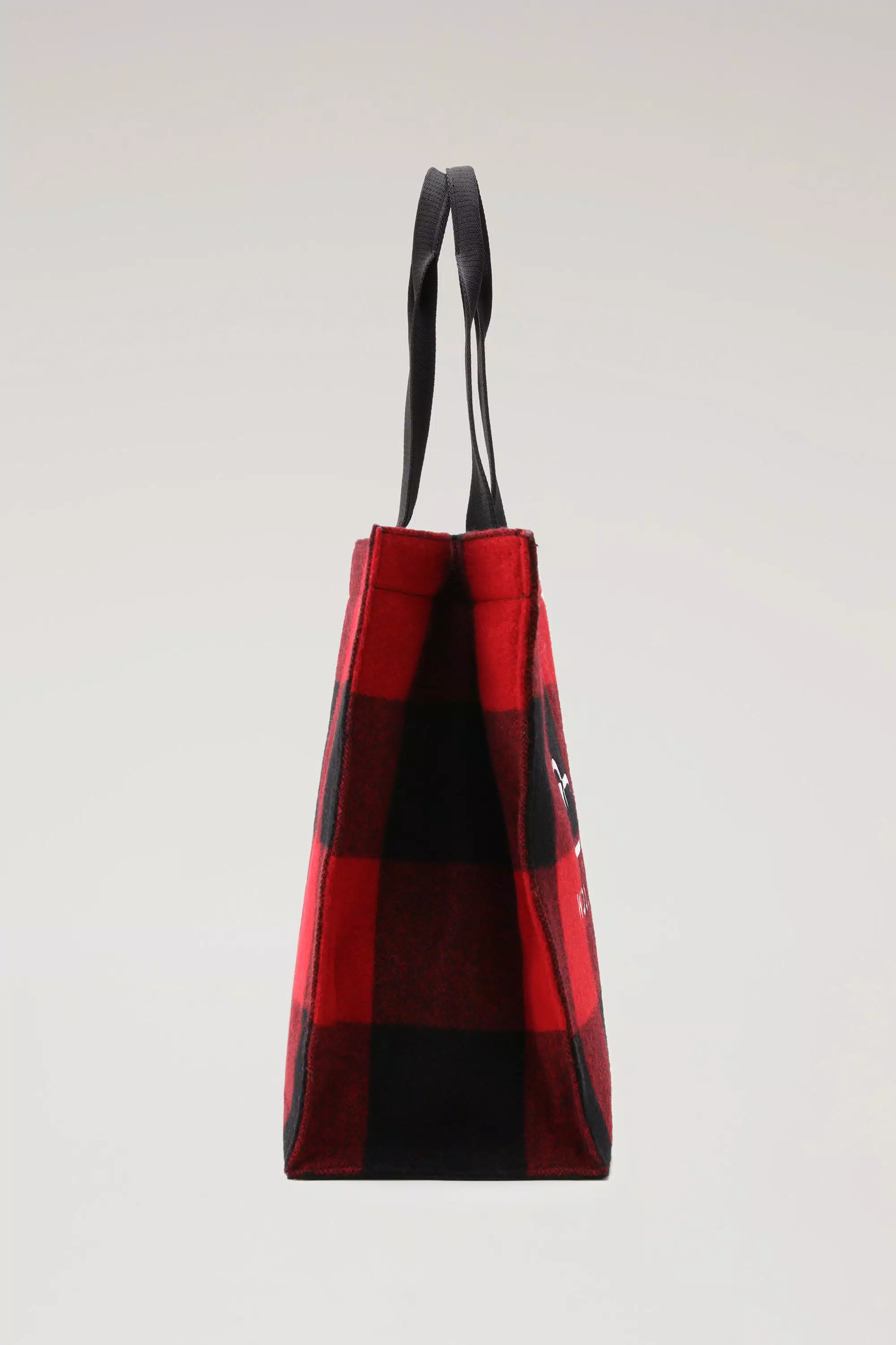 Bolsa Tote de Lana Americana con Estampado de Cuadros de Buffalo - Rojo Buffalo