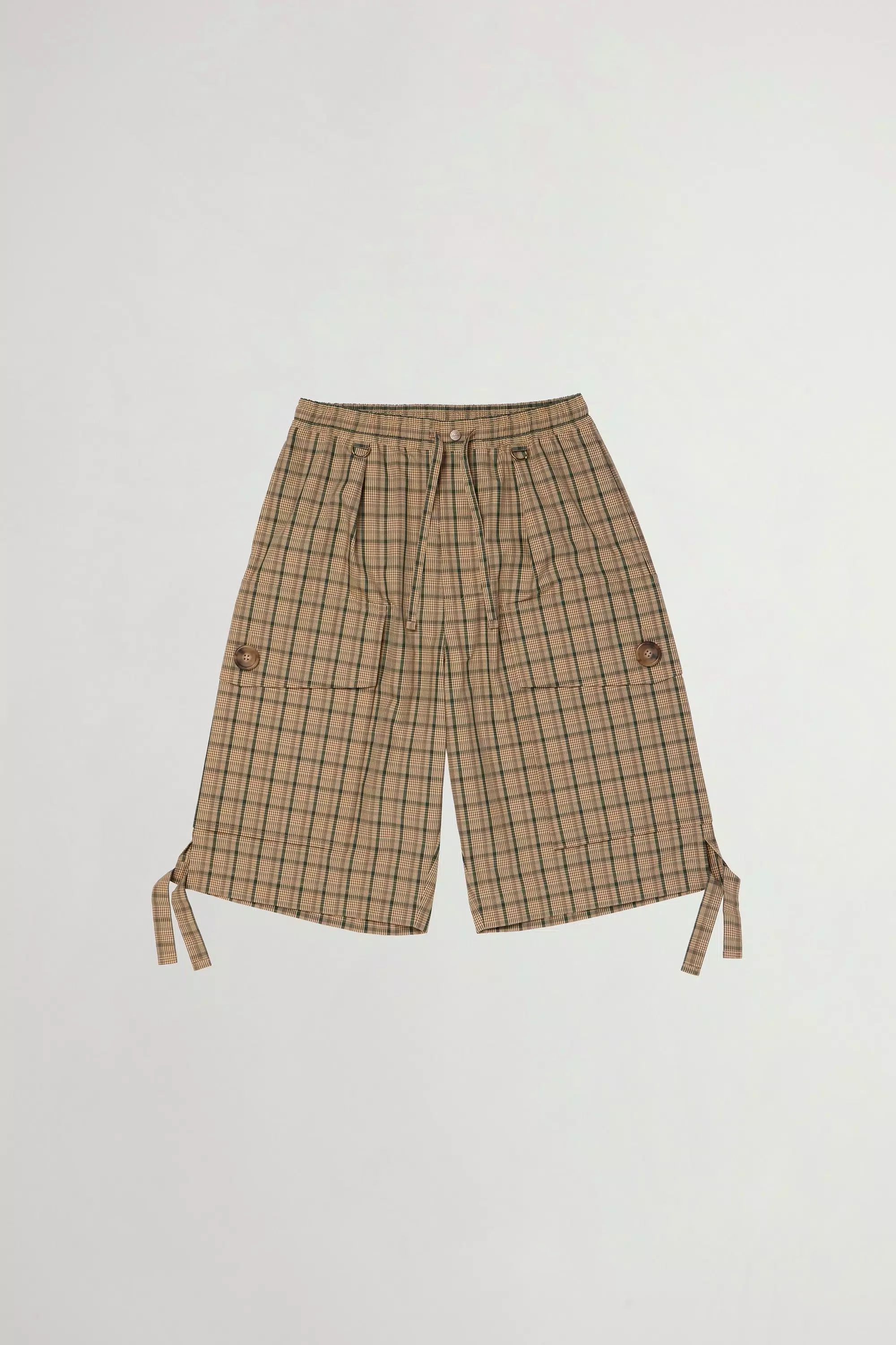 Pantalones cortos Madras de mezcla de algodón y nailon - Marrón