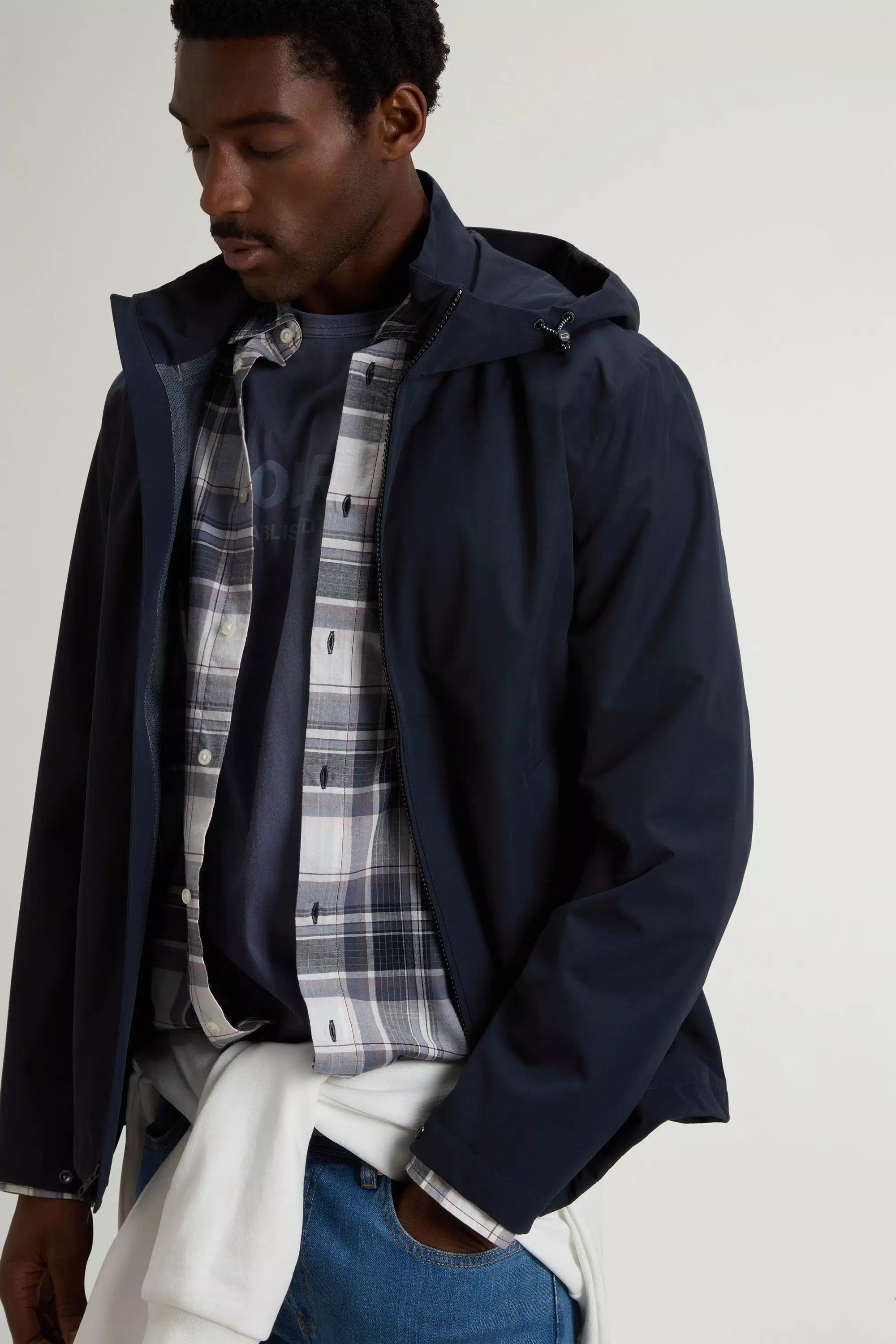 Chaqueta Pacific en tejido de dos capas - Azul Melton