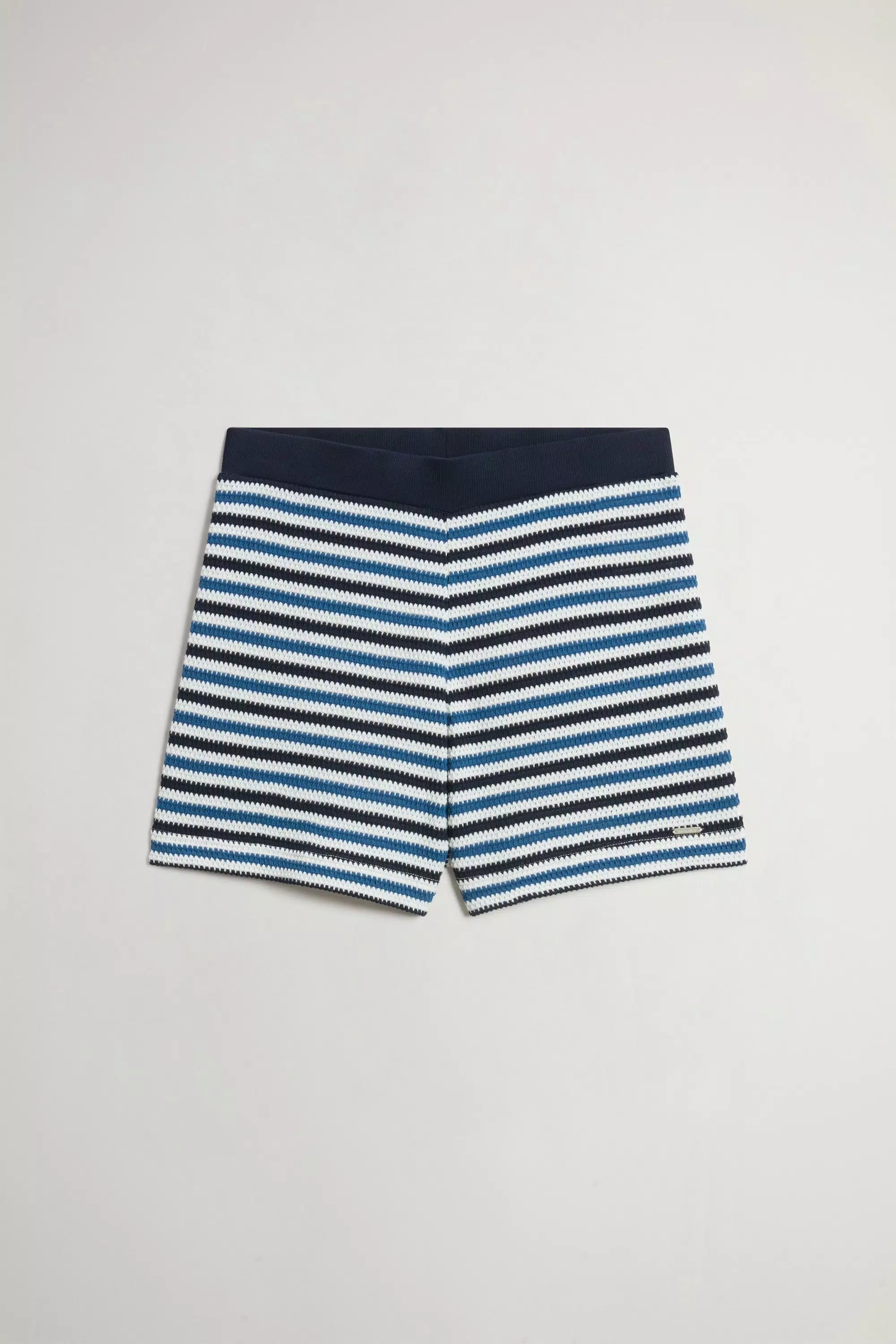 Pantalones cortos de mezcla de algodón con rayas - Rayas azul Melton