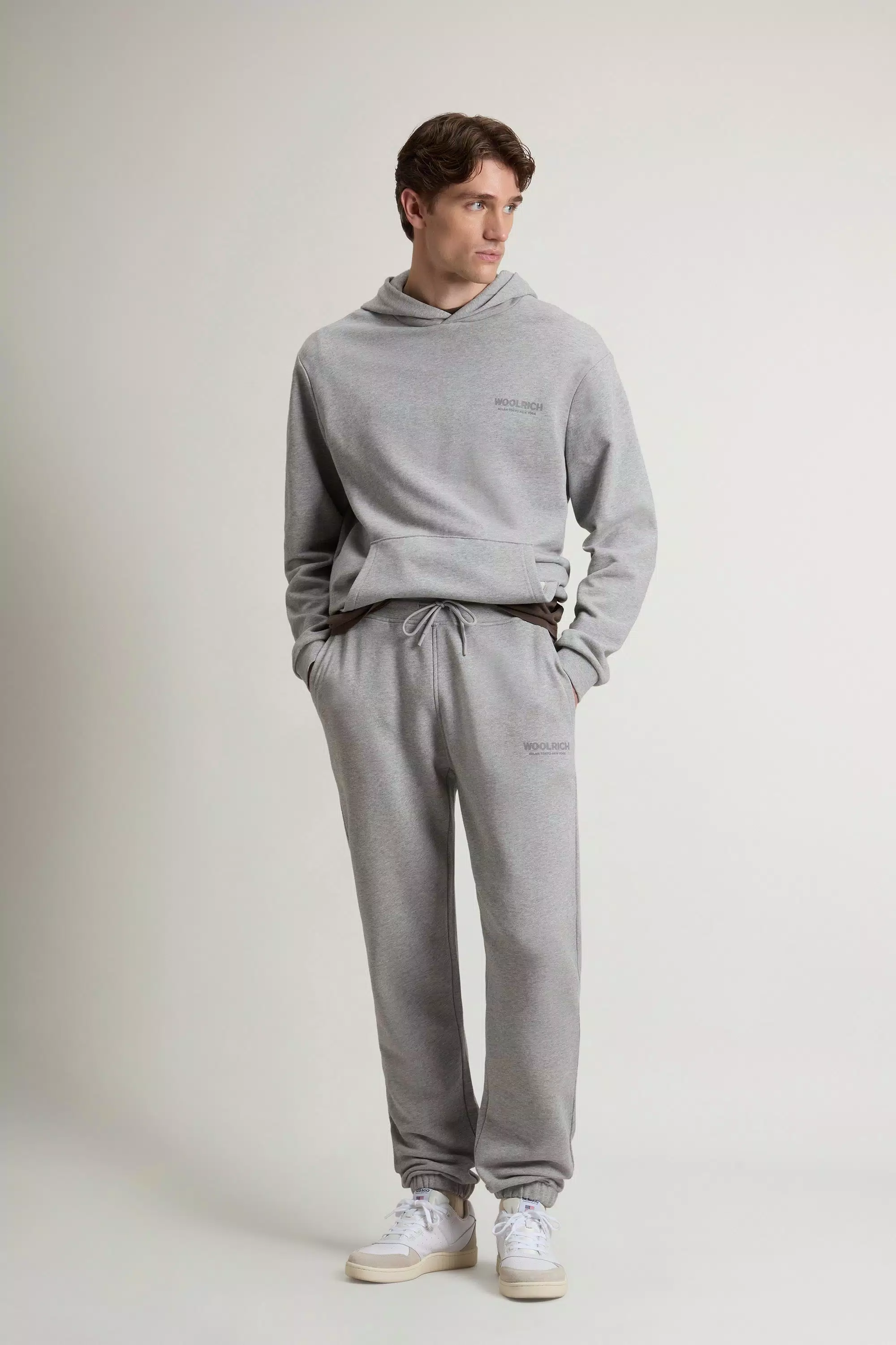 Pantalones Deportivos de Algodón Puro - Gris Medio Melange