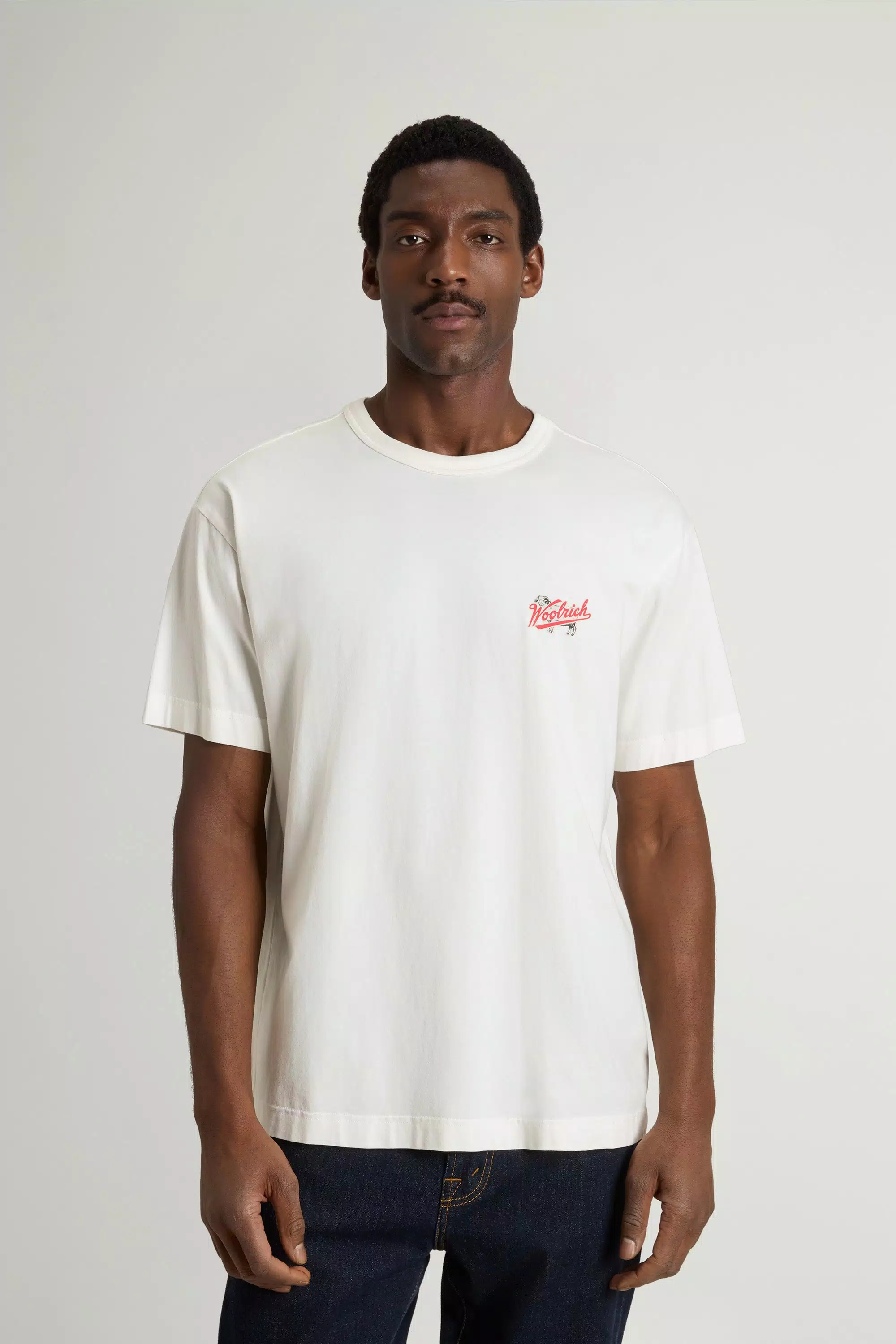 Camiseta de Algodón Puro con Logotipo - Blanco Ártico