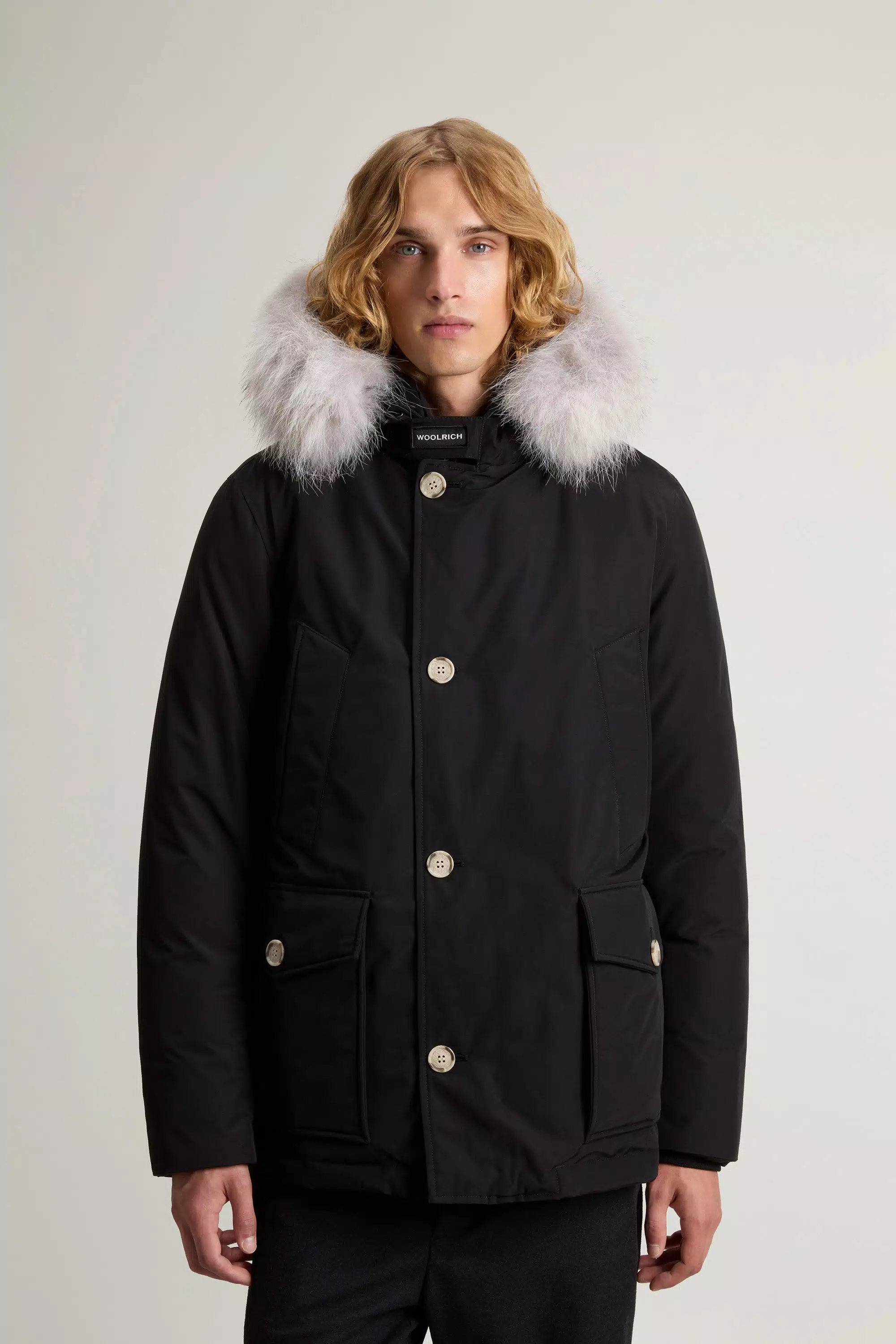 Anorak Ártico en Tela Ramar con Forro de Piel Desmontable - Negro