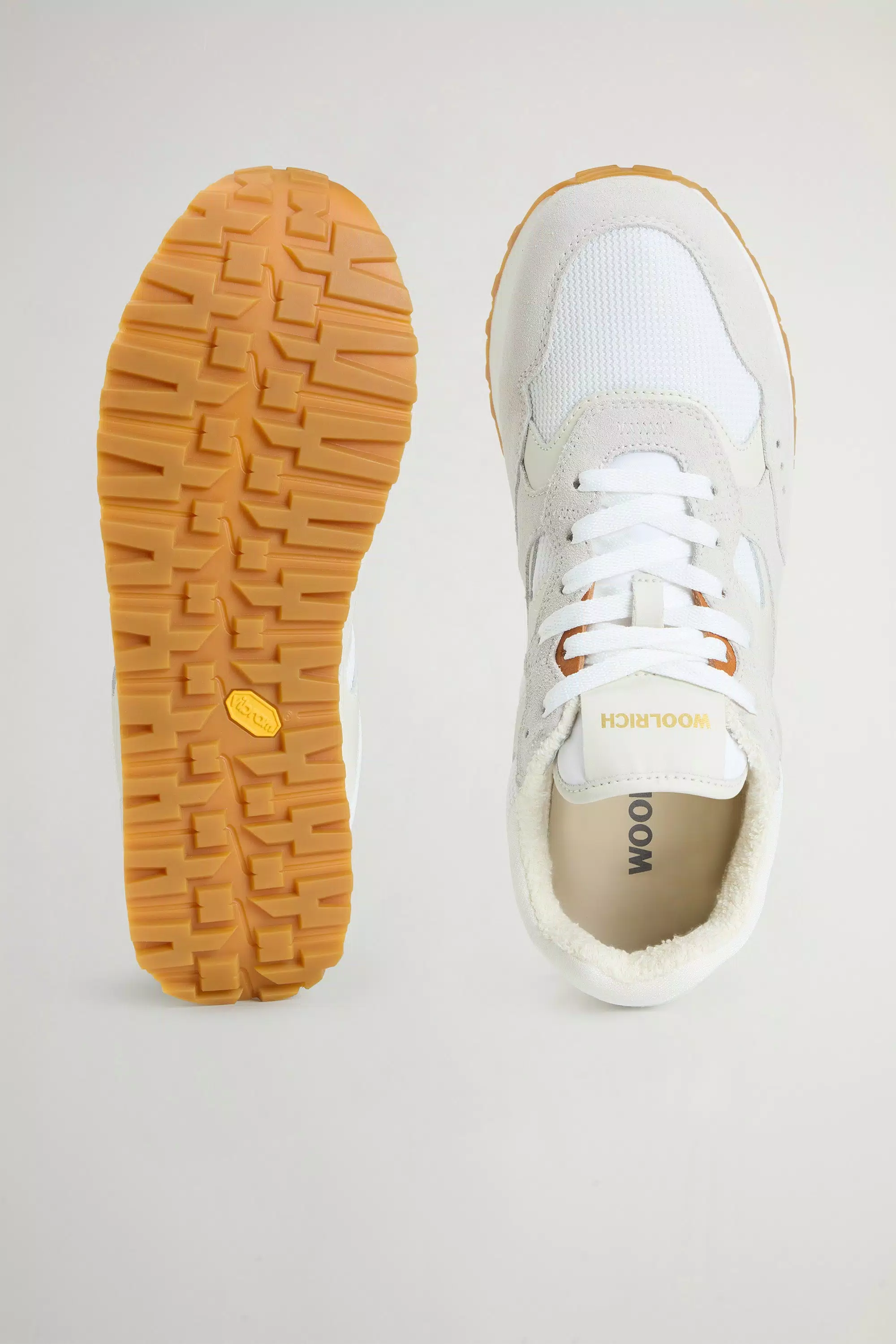 Zapatillas de Grava en Nylon y Cuero - Blanco Blanco