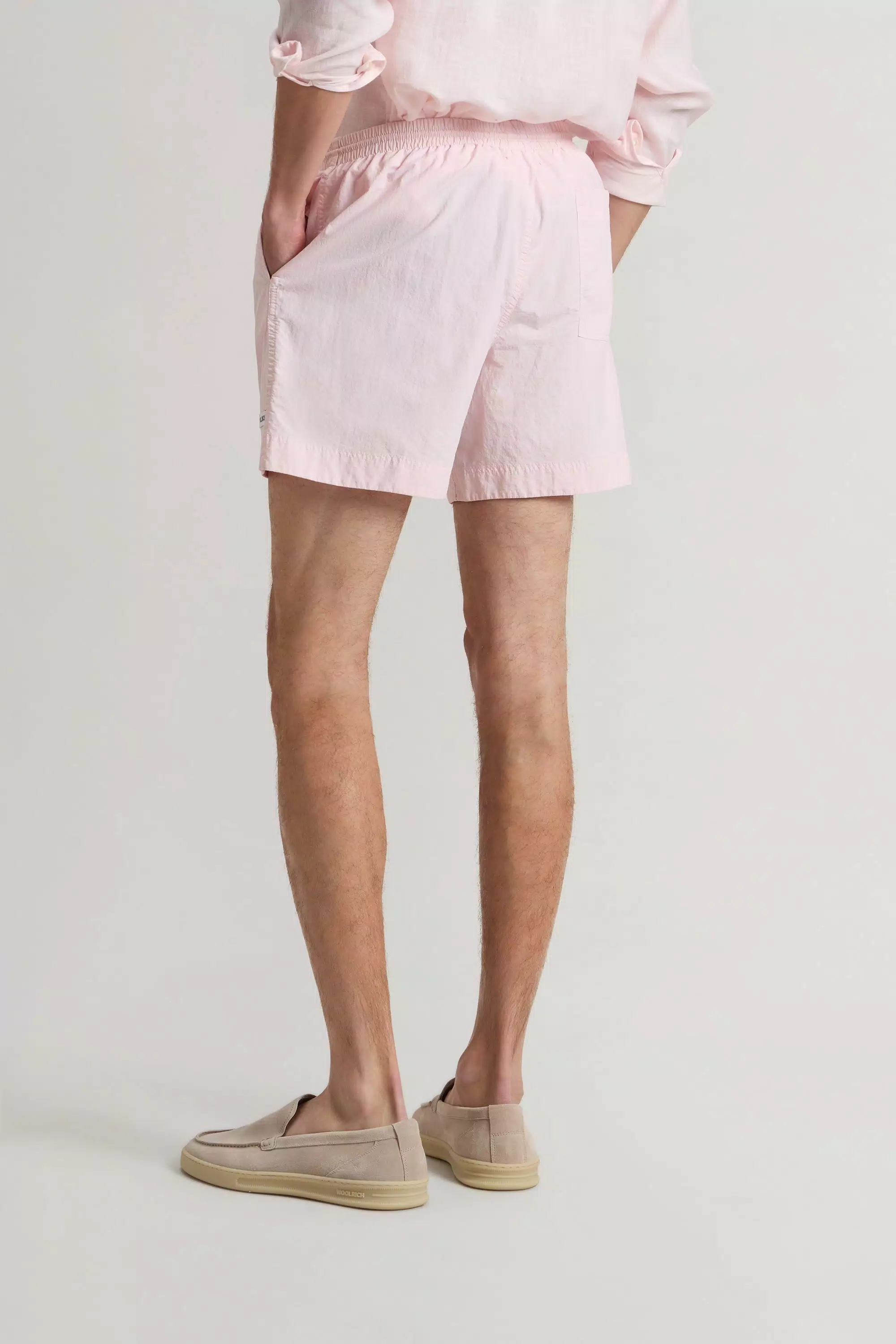 Pantalones cortos de baño teñidos en tejido de nailon - Lila claro