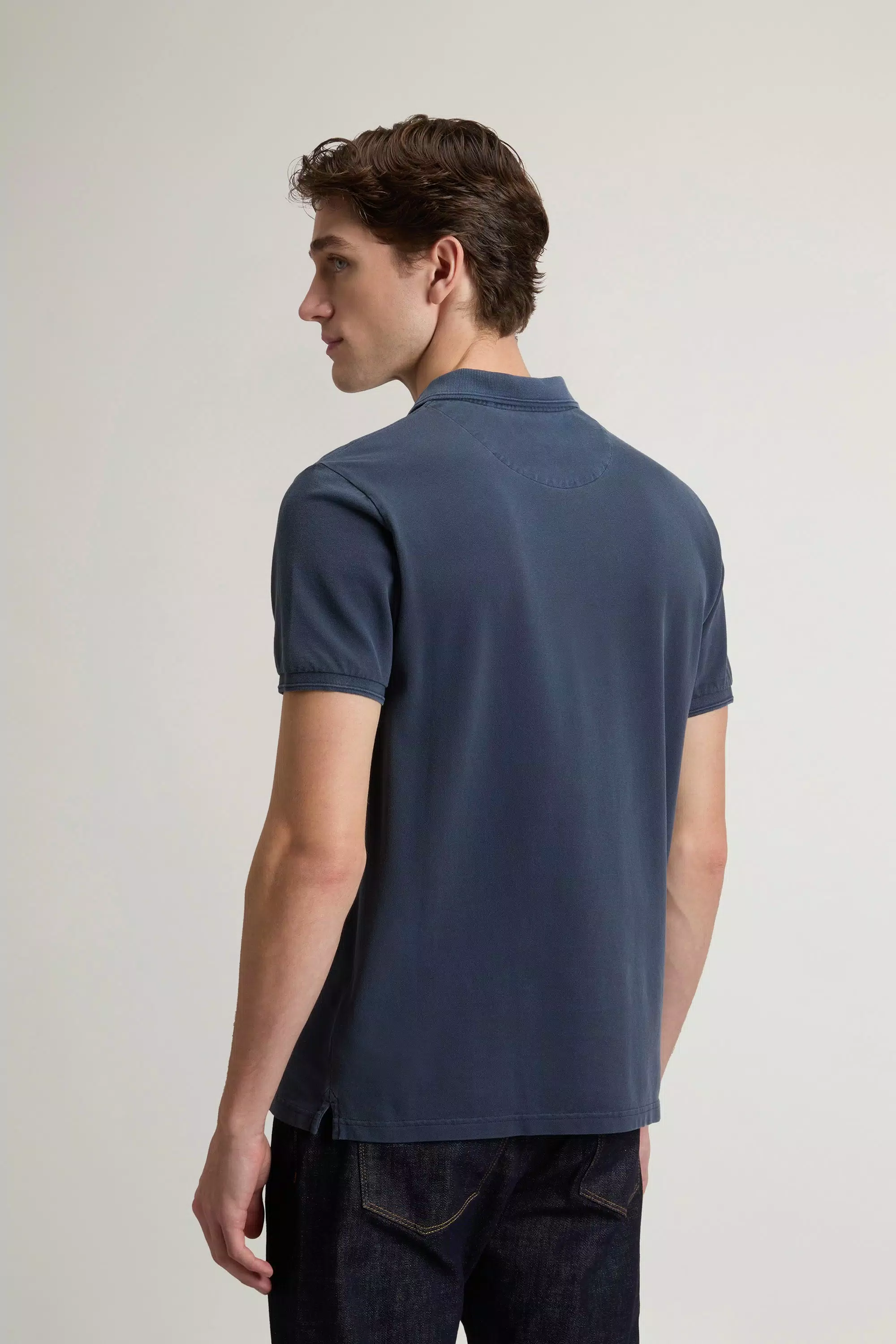 Camiseta de polos Mackinack teñida en algodón elástico piqué - Azul Melton desgastado
