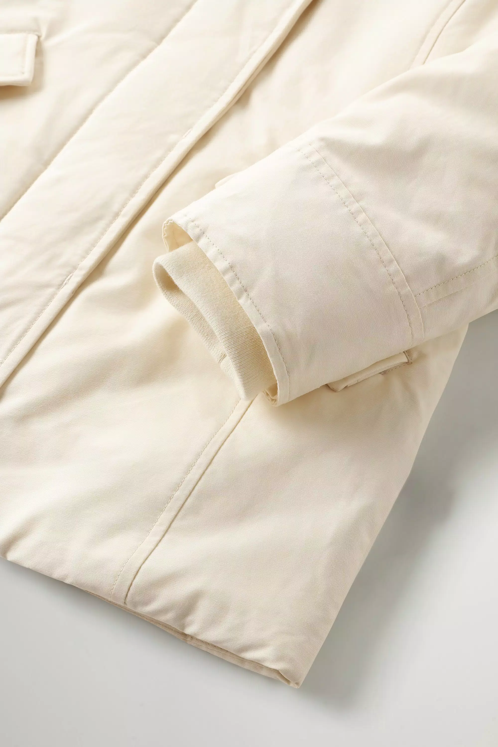 Parka de niña con borde de piel desmontable - Crema leche