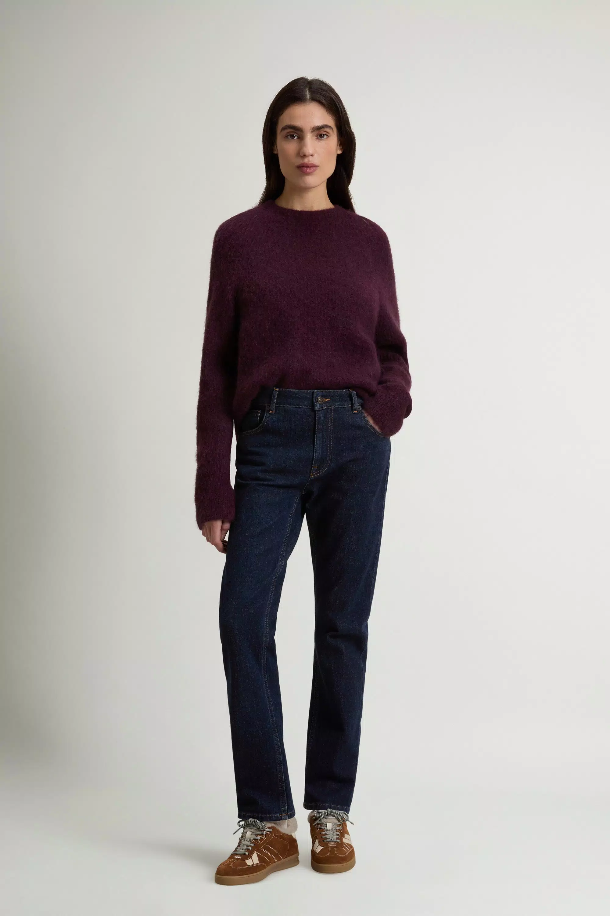 Pantalones vaqueros de cinco bolsillos en denim de algodón elástico - Lavado tipo enjuague