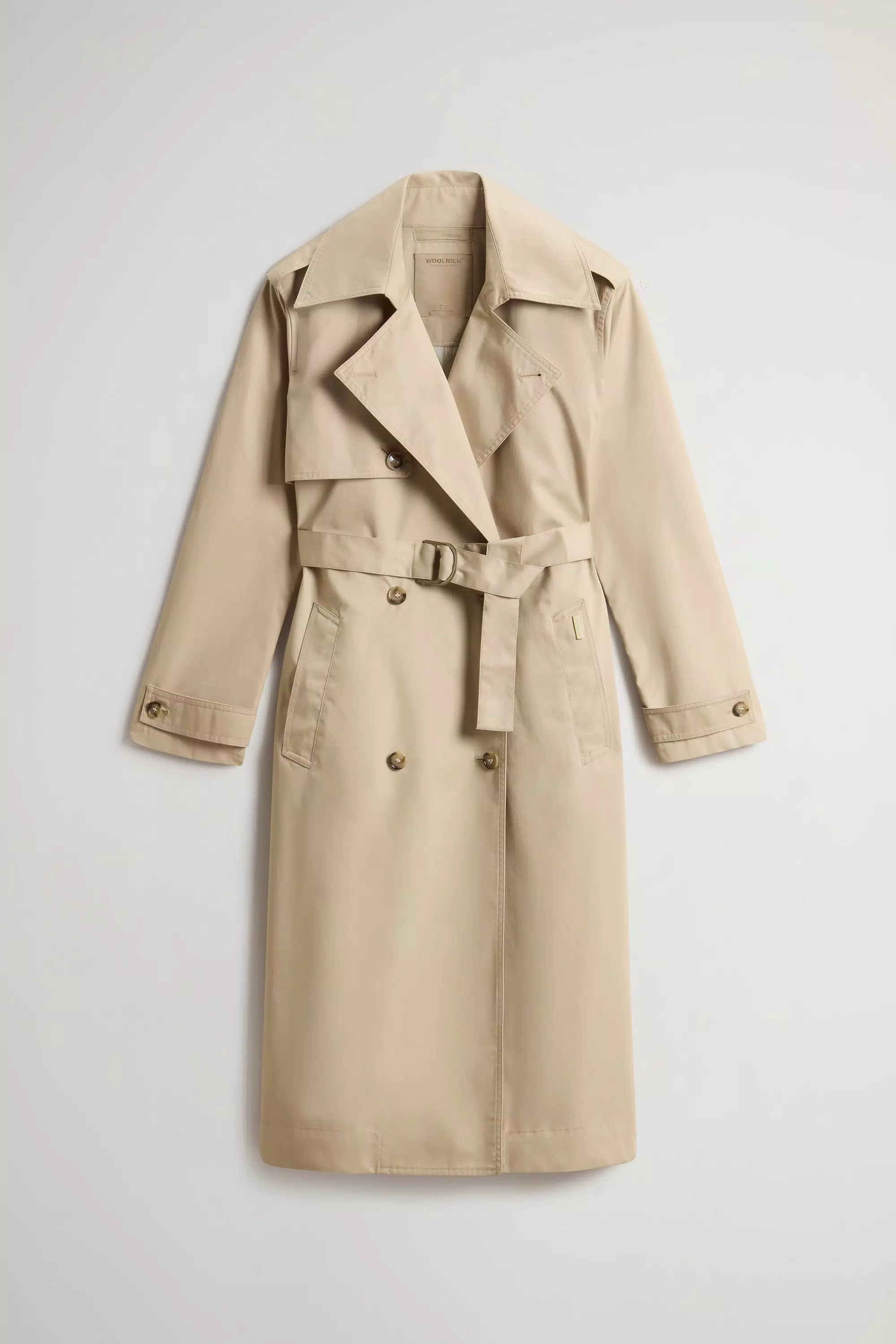Chaqueta trench de doble botonadura en algodón puro - Blanco Pimienta