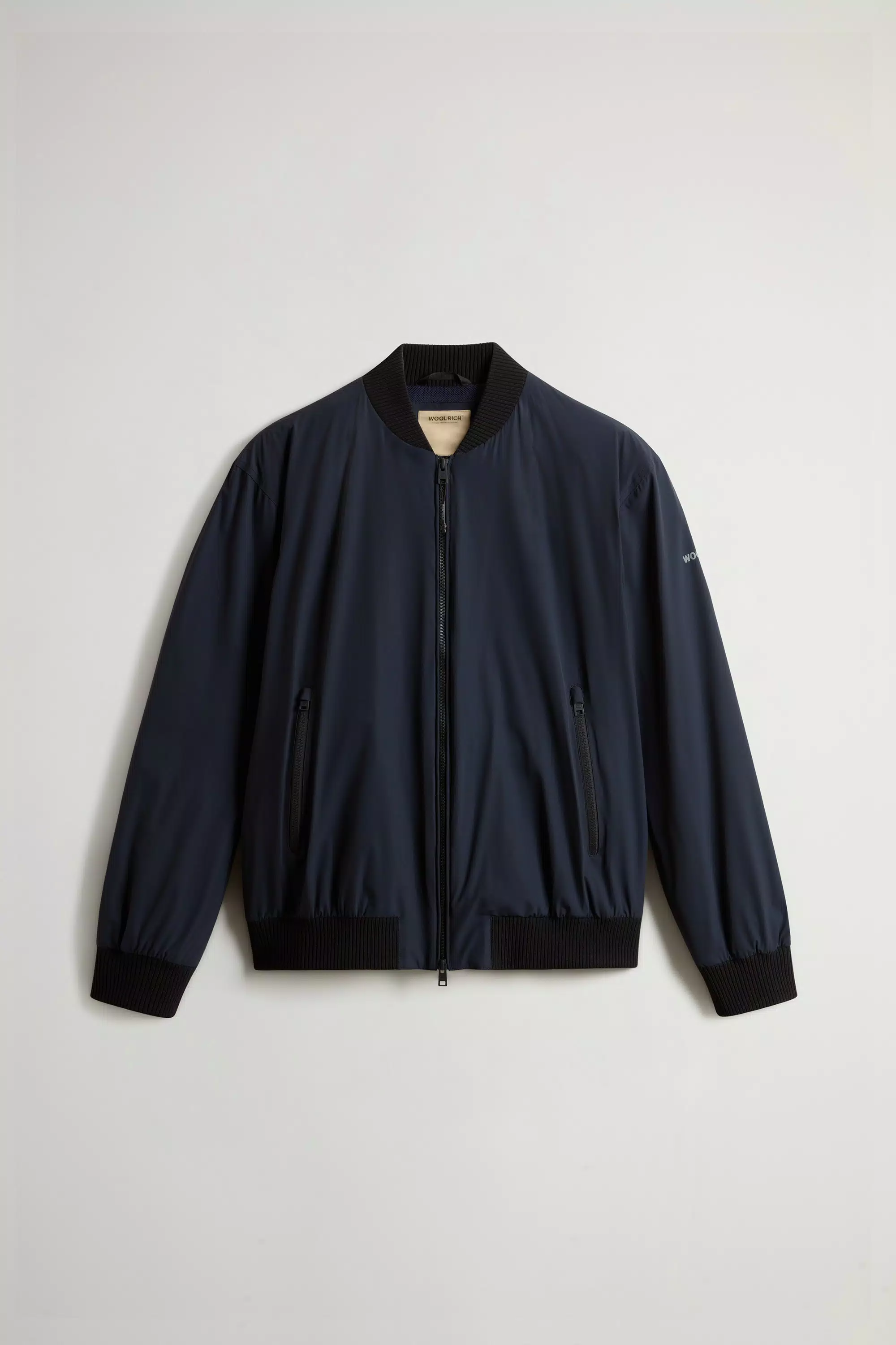 Chaqueta bomber en nylon elástico con acabado mate - Azul Melton
