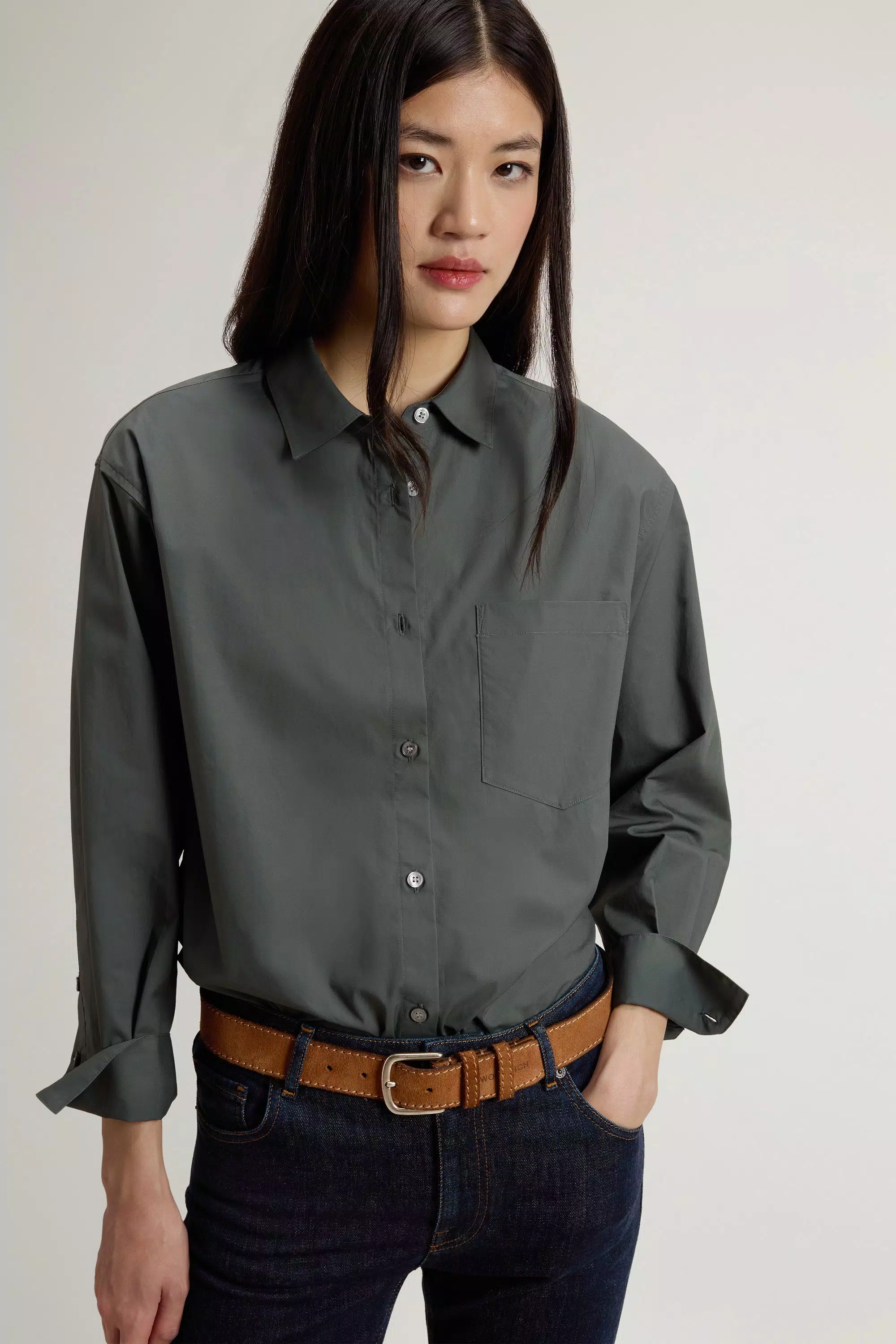 Camisa Boyfriend de Popelín de Algodón Puro - Velos de Bosque