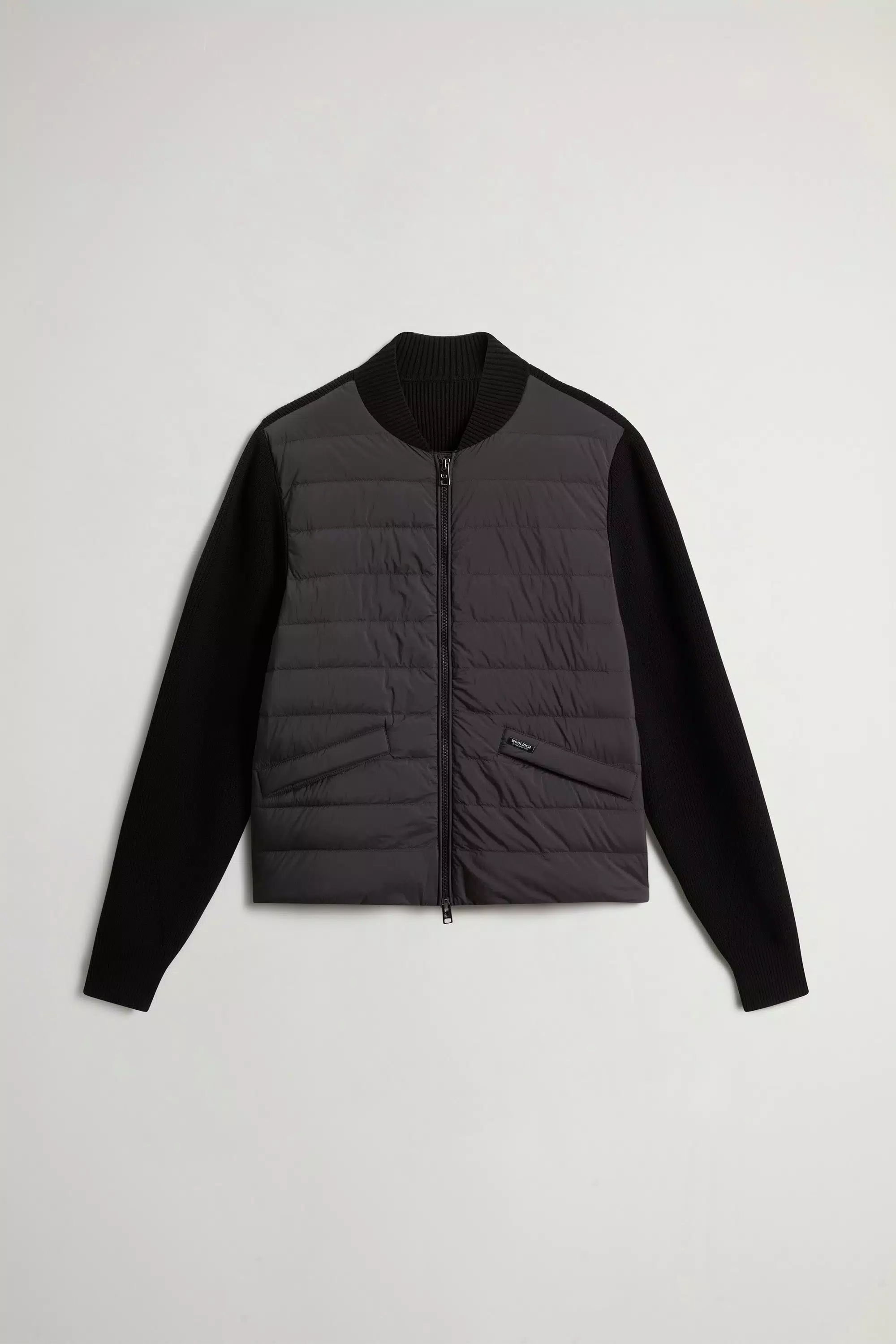 Chaqueta bomber híbrida de nailon - Negro desgastado