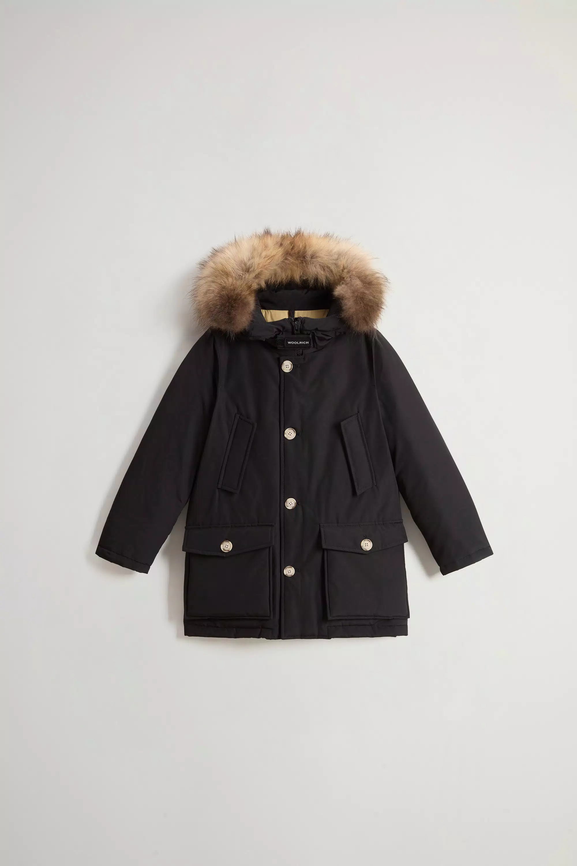Parka de niño en tela Ramar con piel desmontable - Negro
