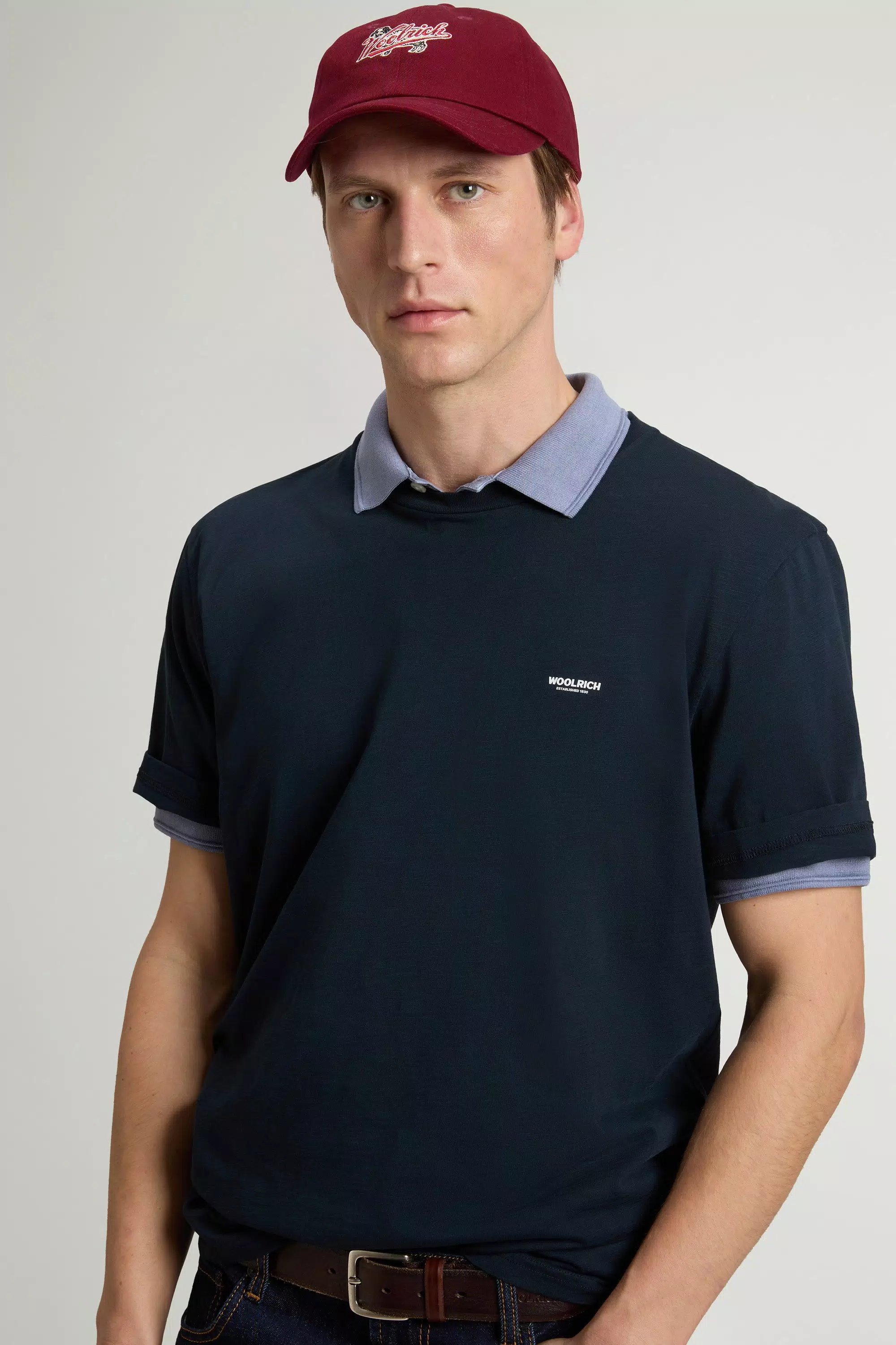 Camiseta Slub de Algodón Puro - Azul Melton