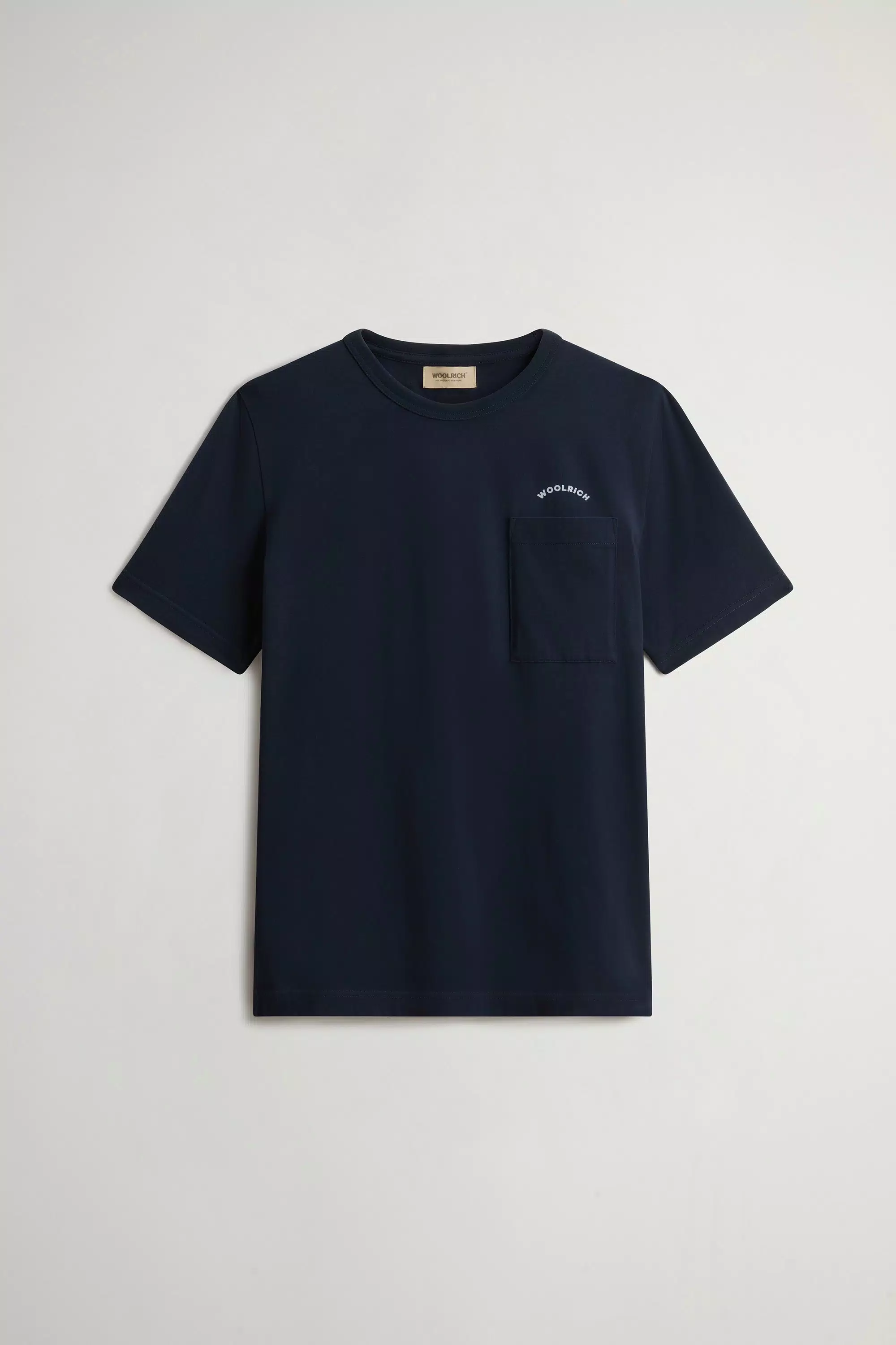 Camiseta de Algodón Puro con Bolsillo Pequeño - Azul Melton