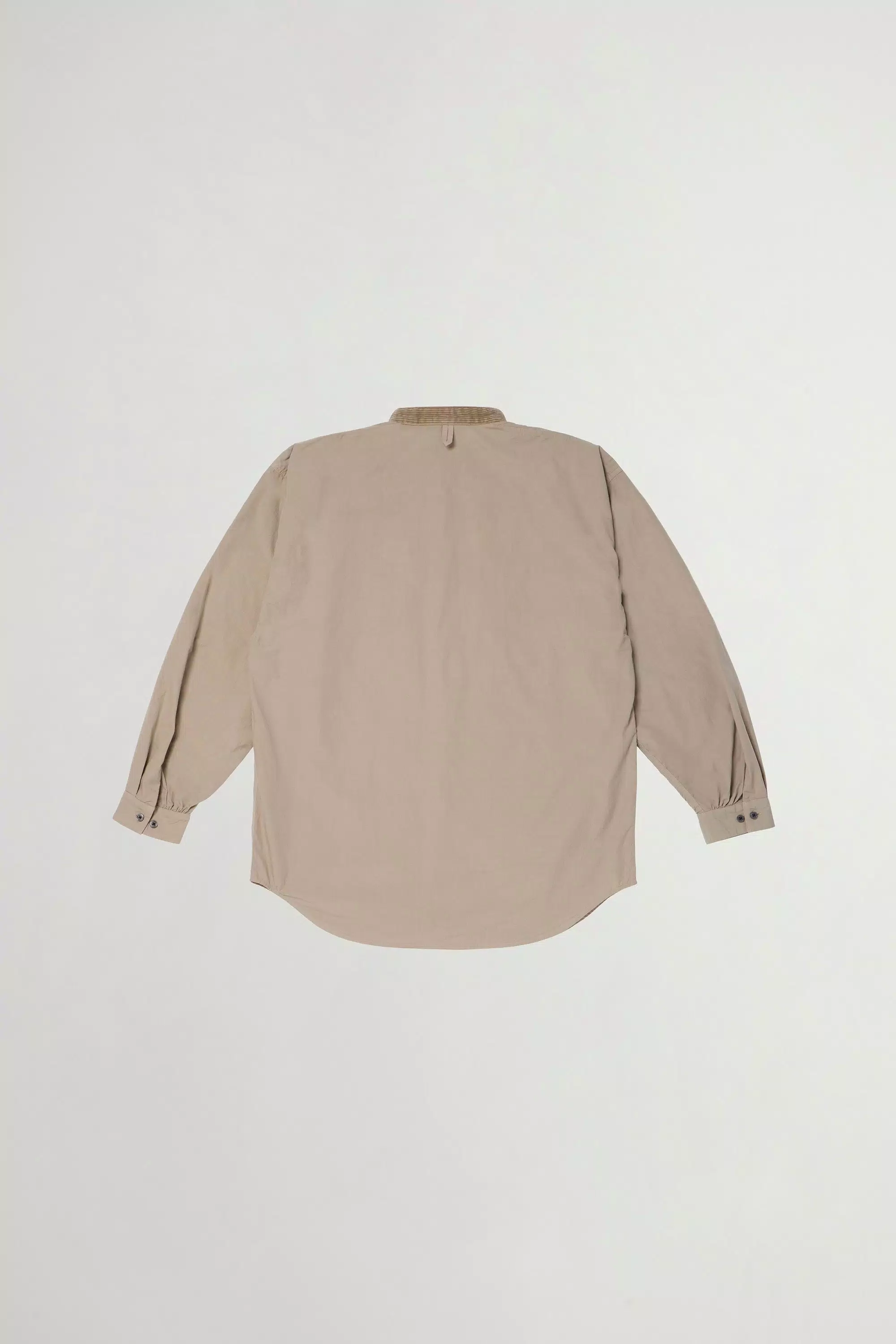 Camisa teñida en tejido de popelín de algodón puro - Beige