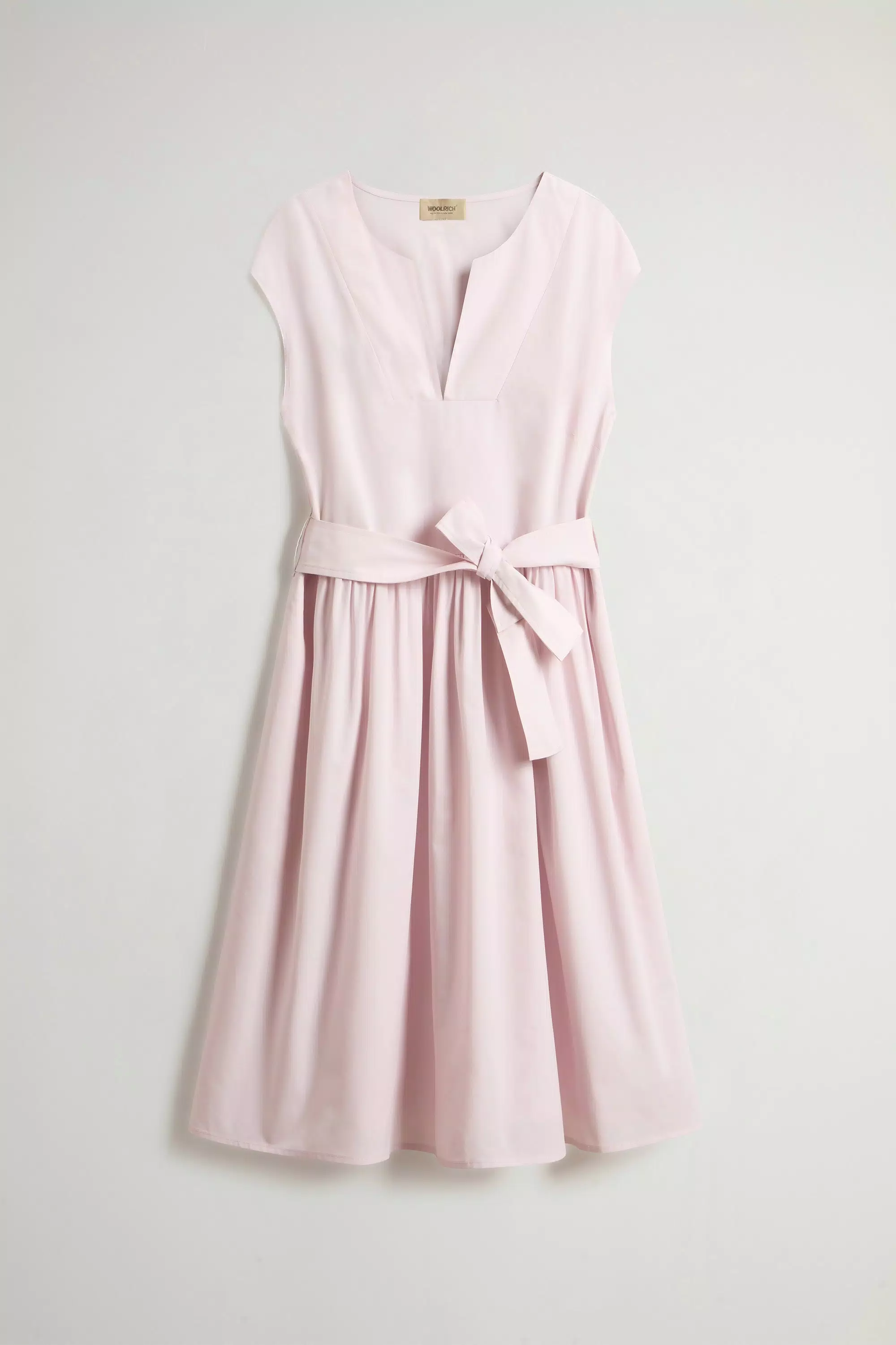 Vestido de popelín de algodón puro con cinturón - Lila claro