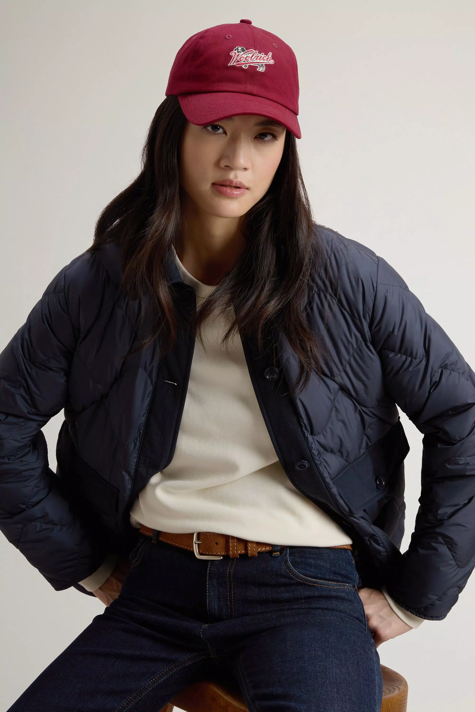 Chaqueta Heritage de microfibra acolchada - Azul Melton
