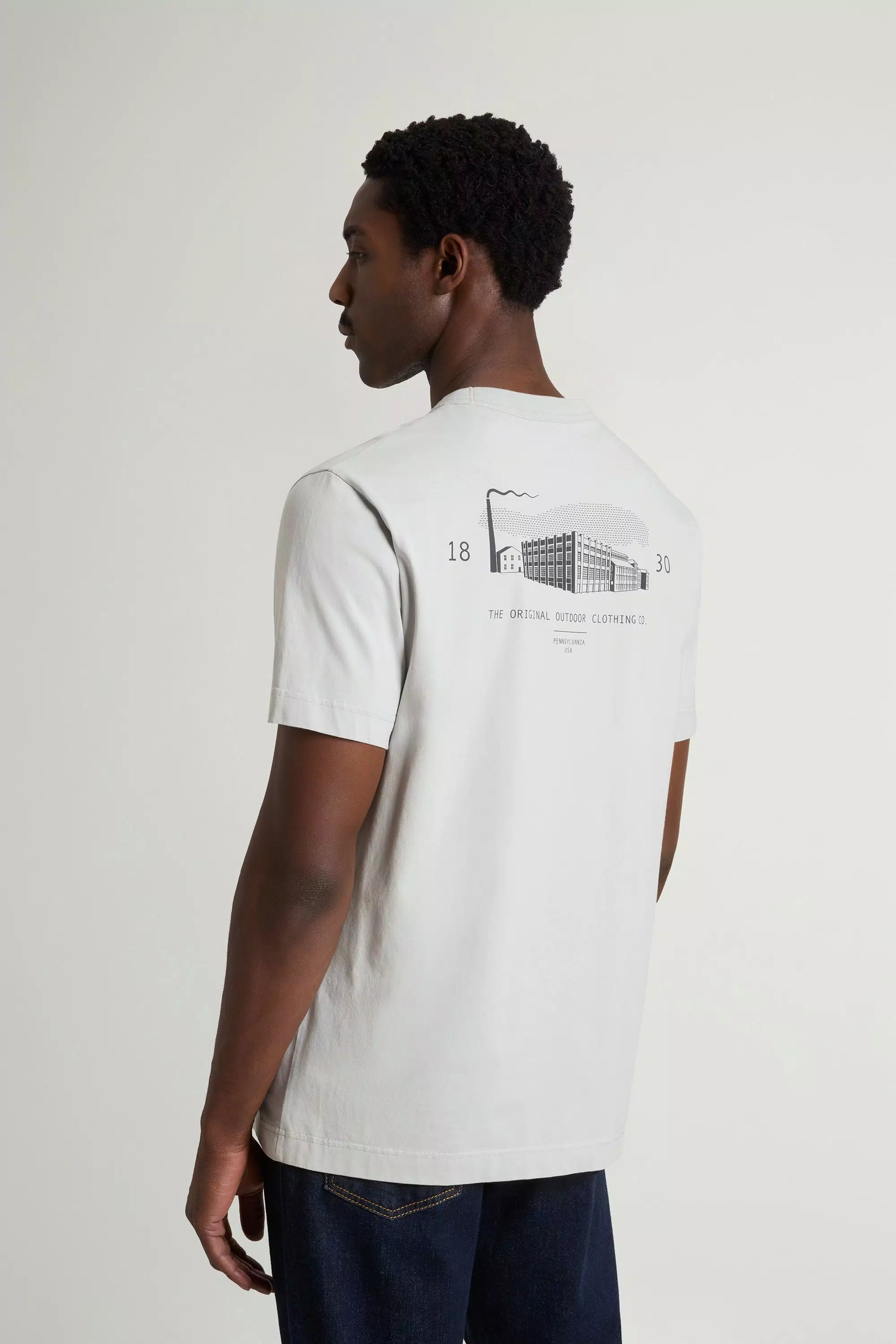 Camiseta de Algodón Puro con Bolsillo Pequeño - Harbor Mist