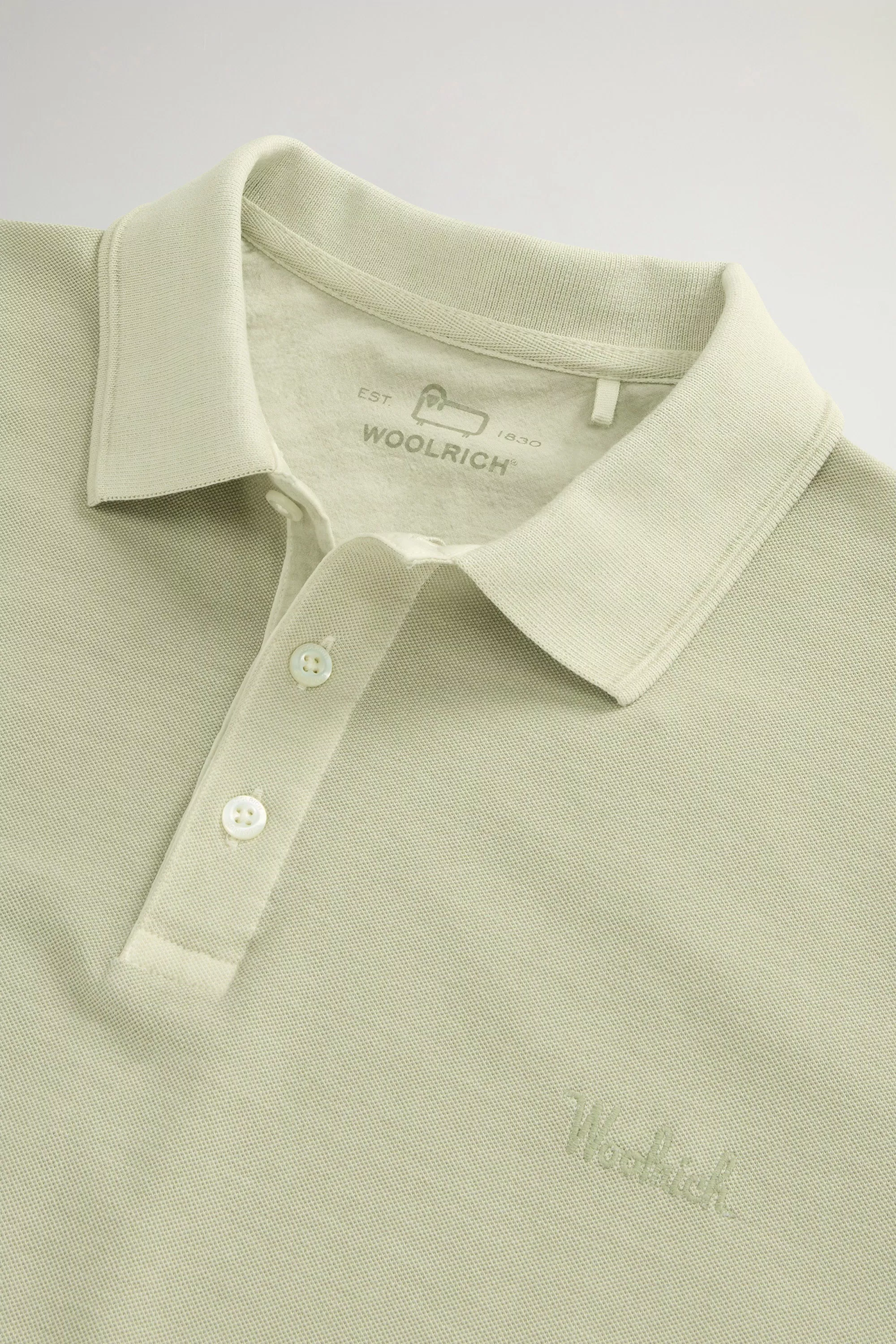 Camiseta de polos Mackinack de algodón elástico piqué teñido en prenda - Lint desgastado