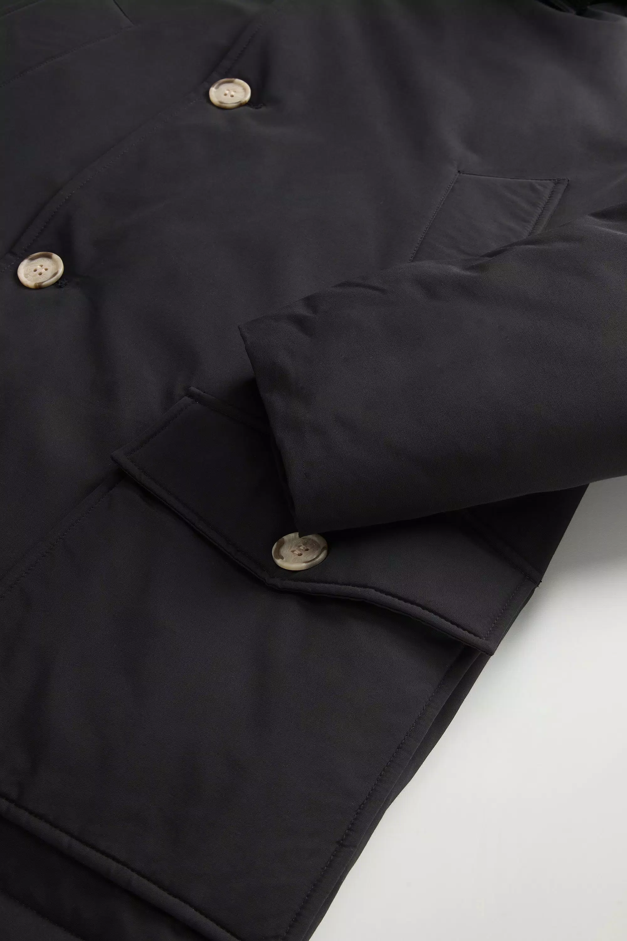 Anorak Ártico en Tela Ramar con Forro de Piel Desmontable - Negro