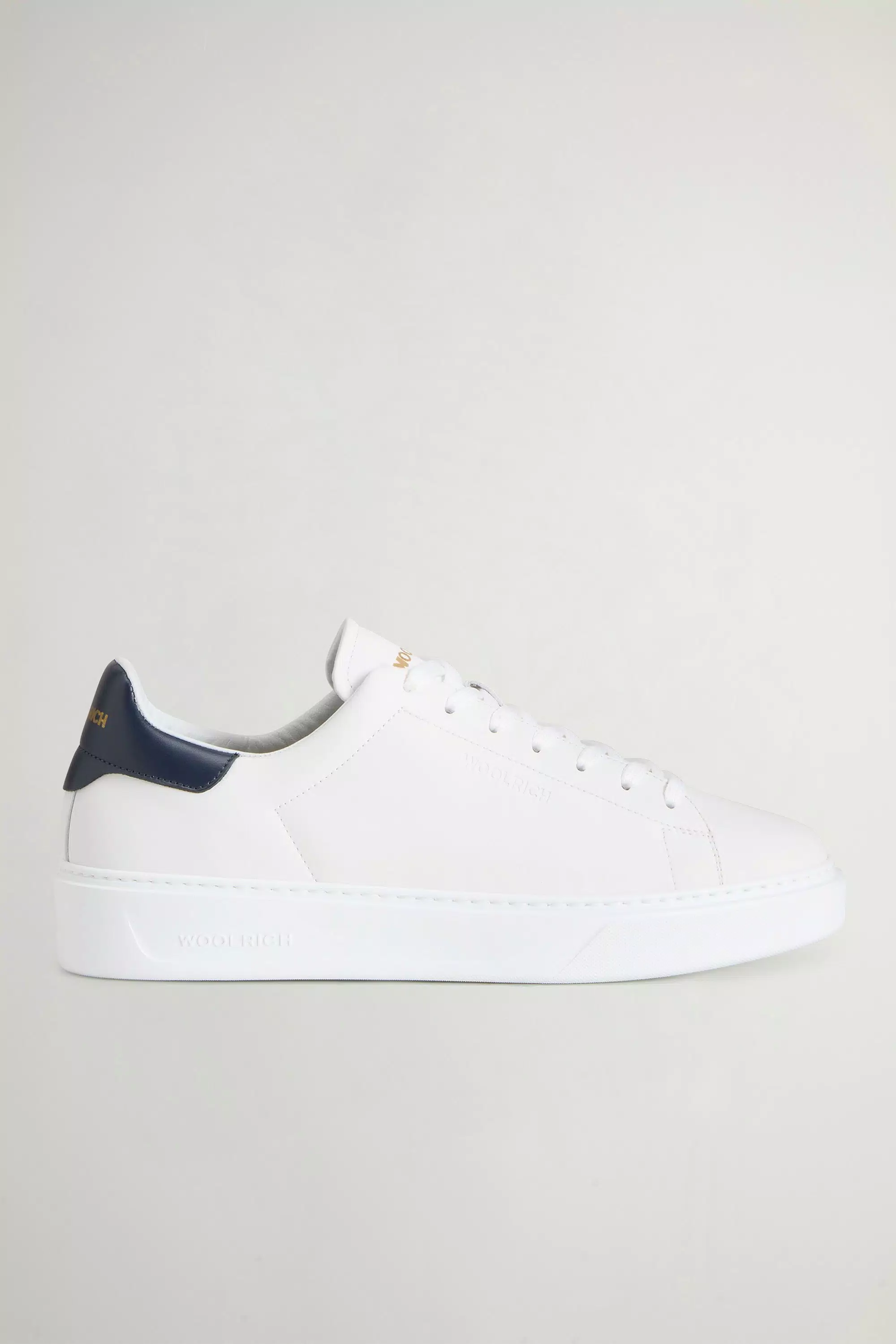 Zapatillas Clásicas de Cuero de Becerro - Blanco Azul