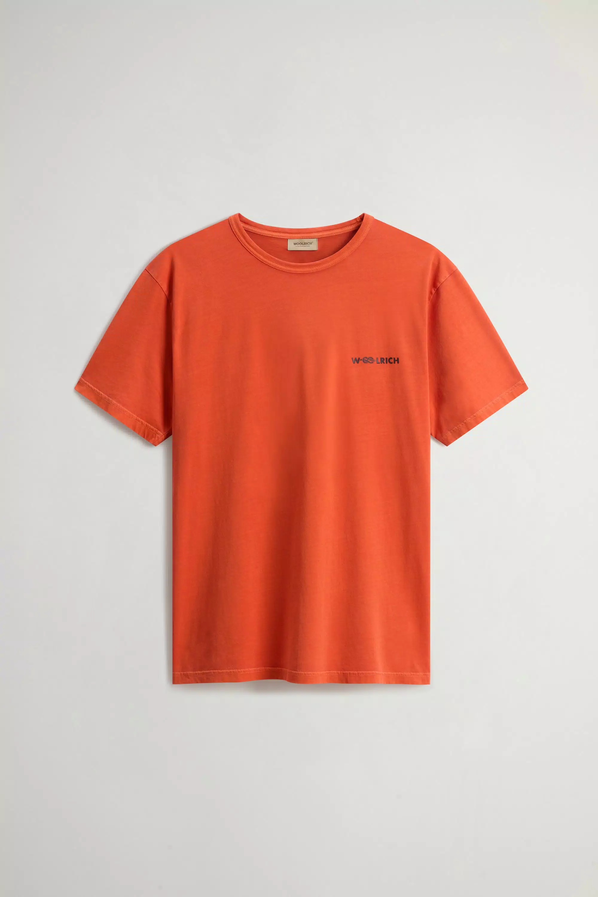Camiseta de algodón puro con tintado de prenda - Calabaza puré desvanecida