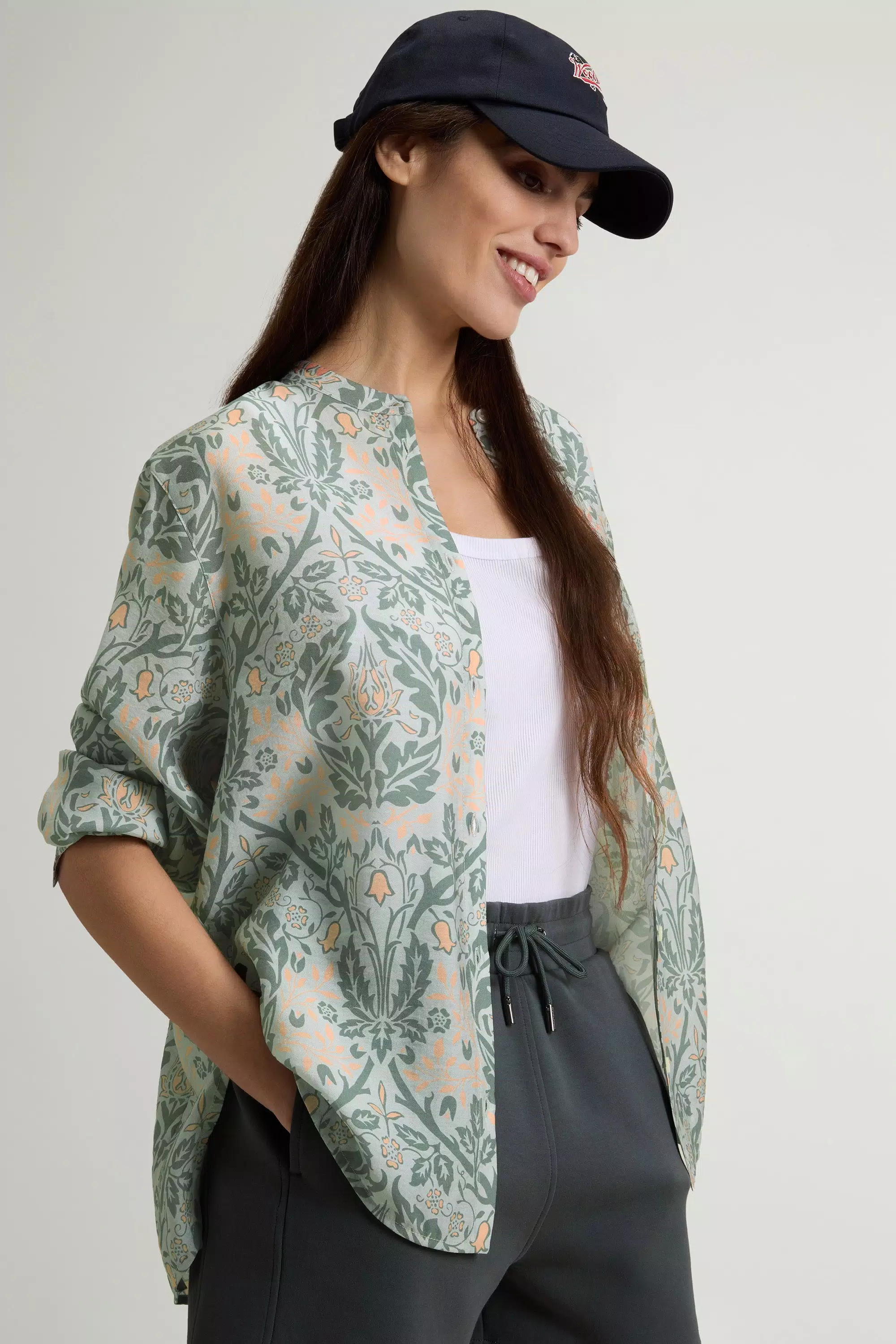 Camisa de mezcla de Liocel - Línea floral alpina