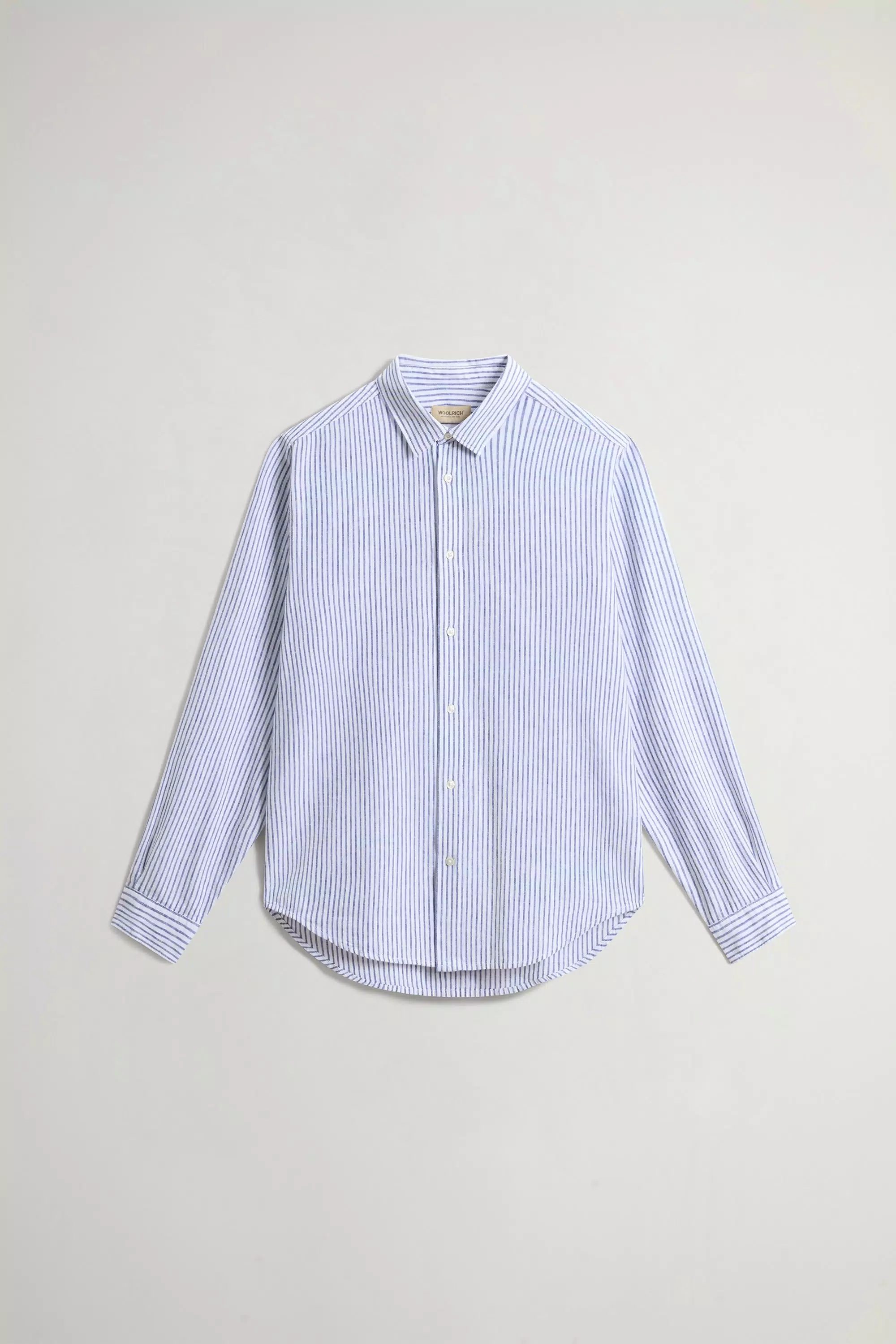 Camisa de mezcla de algodón y lino - Rayas azules