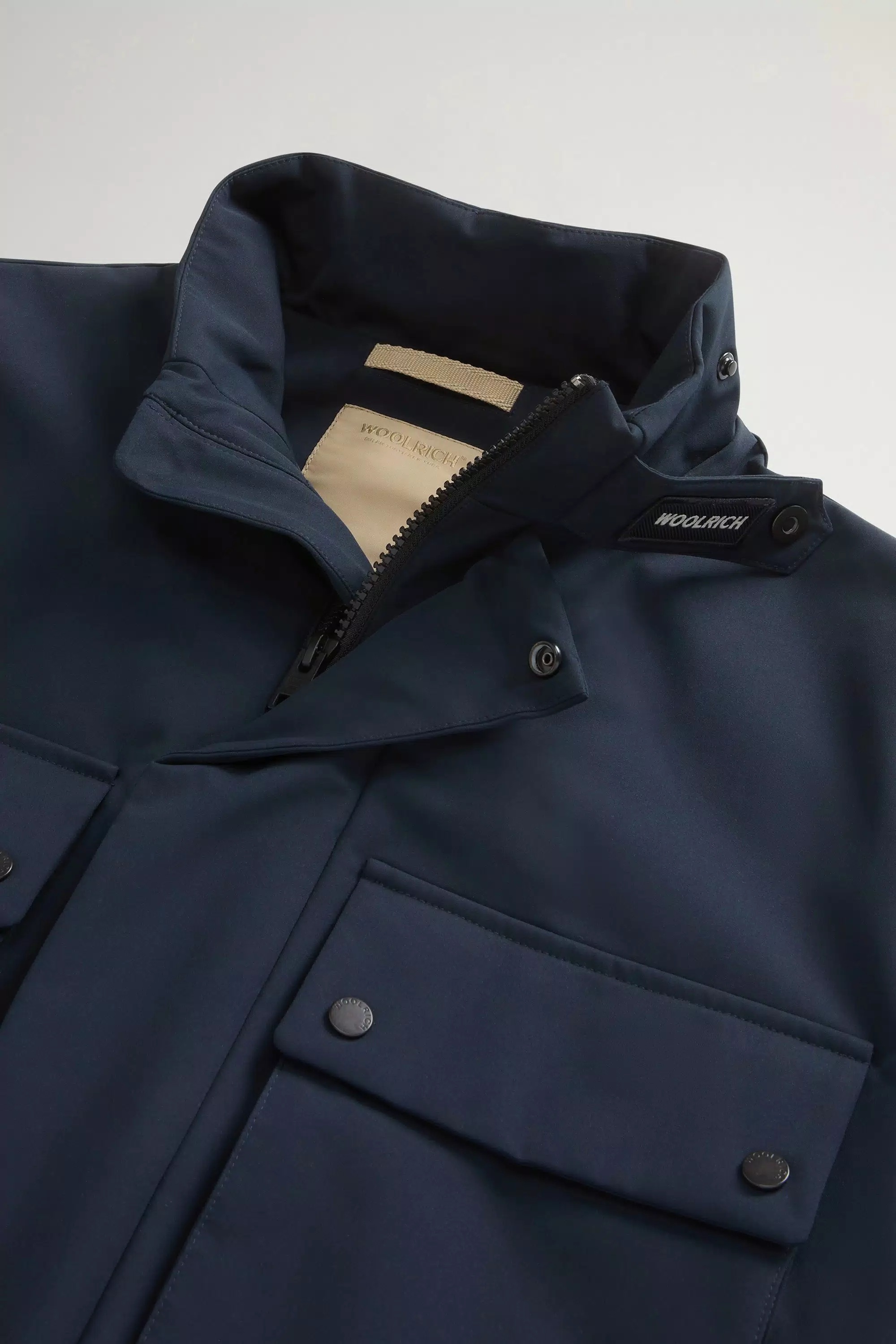 Chaqueta híbrida en tejido de dos capas - Azul Melton