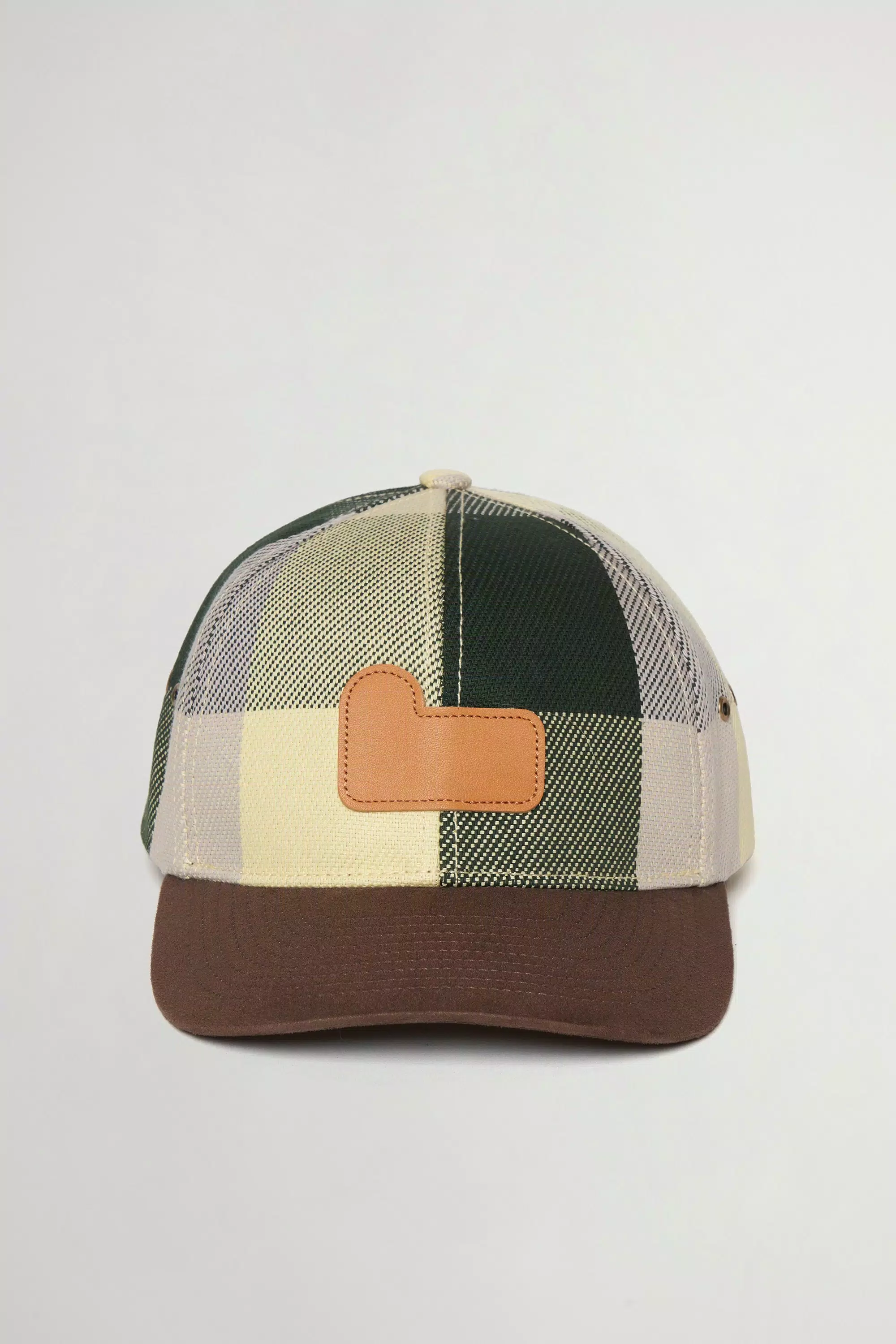 Gorra de béisbol de algodón puro con cuadros - Amarillo