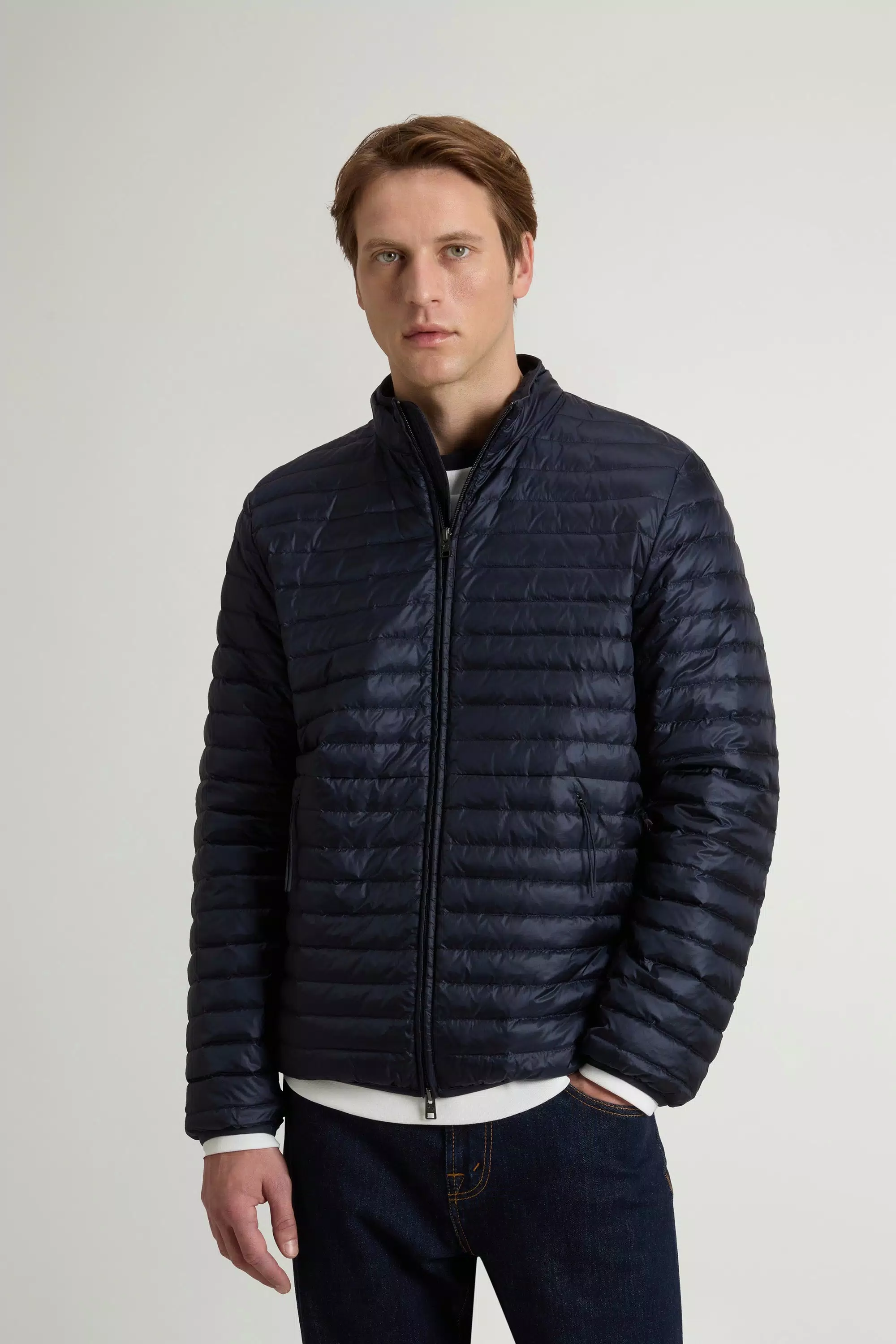 Chaqueta de plumón Allen ligera en nylon ripstop - Azul Melton