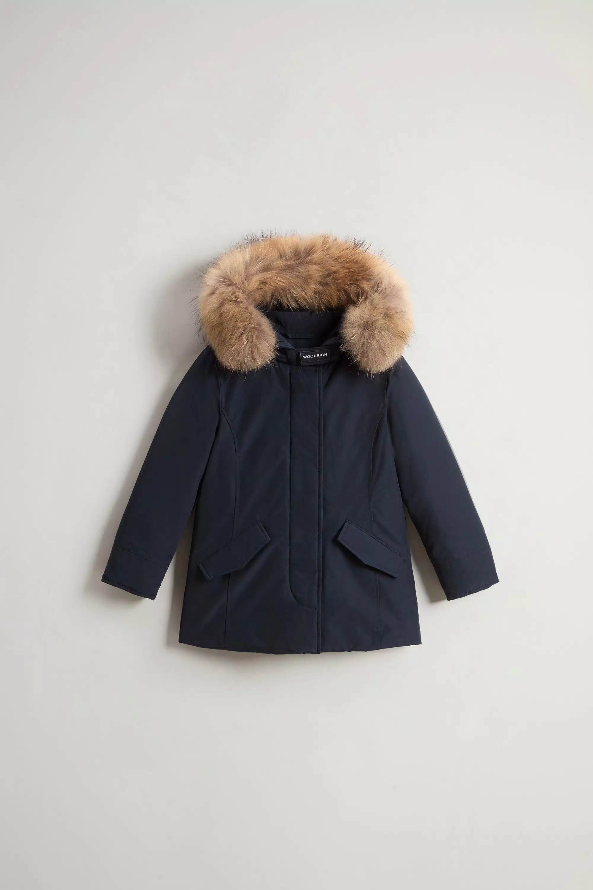 Parka de niña con borde de piel desmontable - Azul Melton