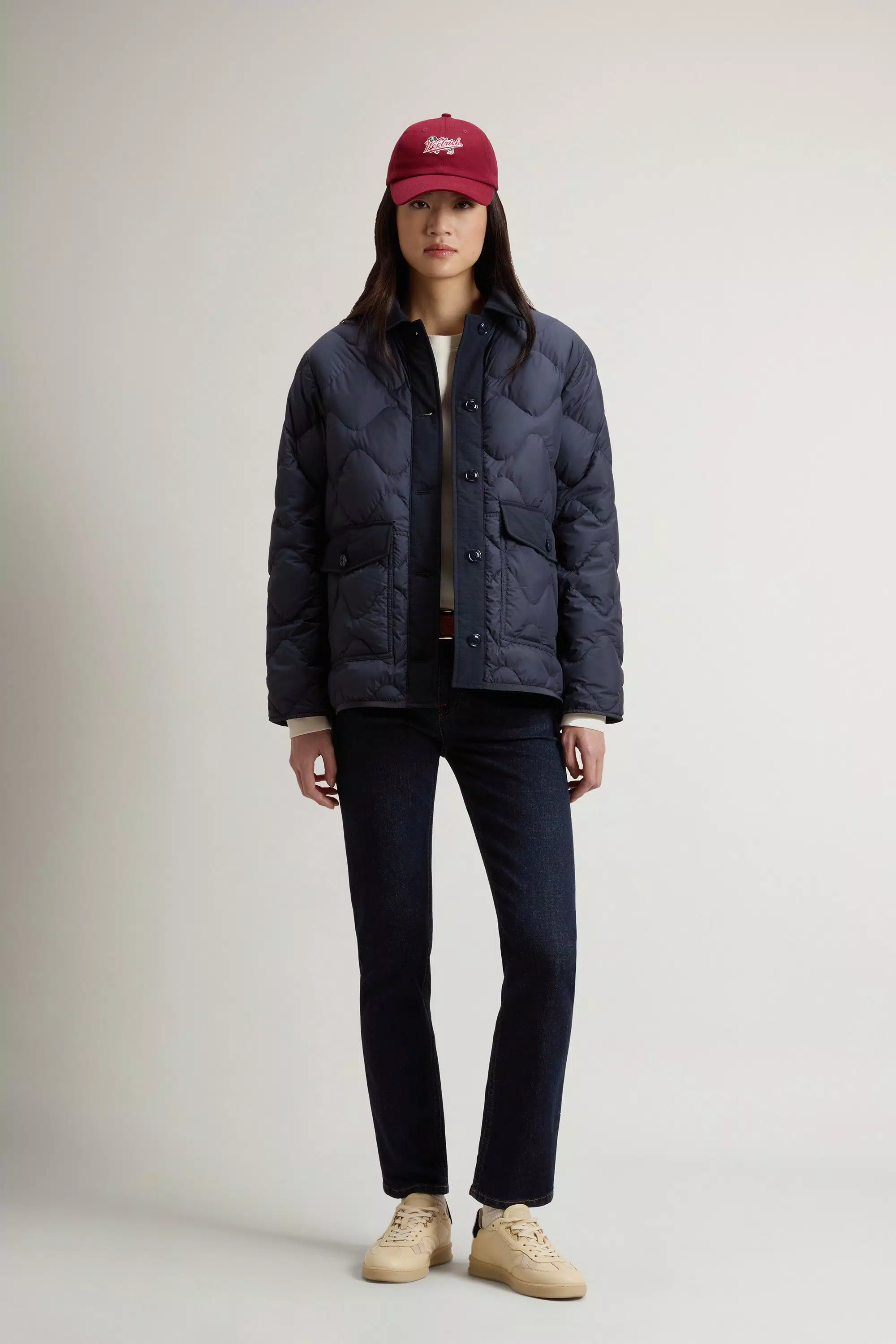 Chaqueta Heritage de microfibra acolchada - Azul Melton