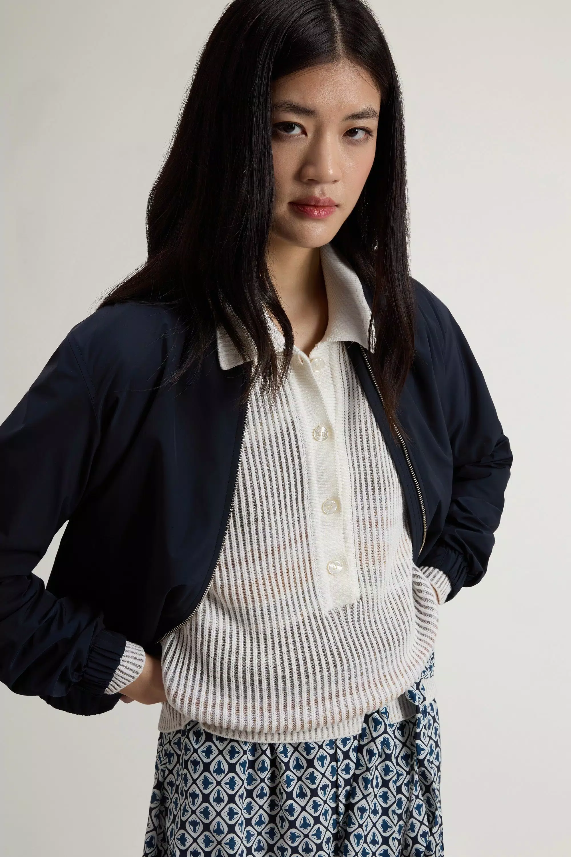 Chaqueta bomber Urban Touch - Azul Melton