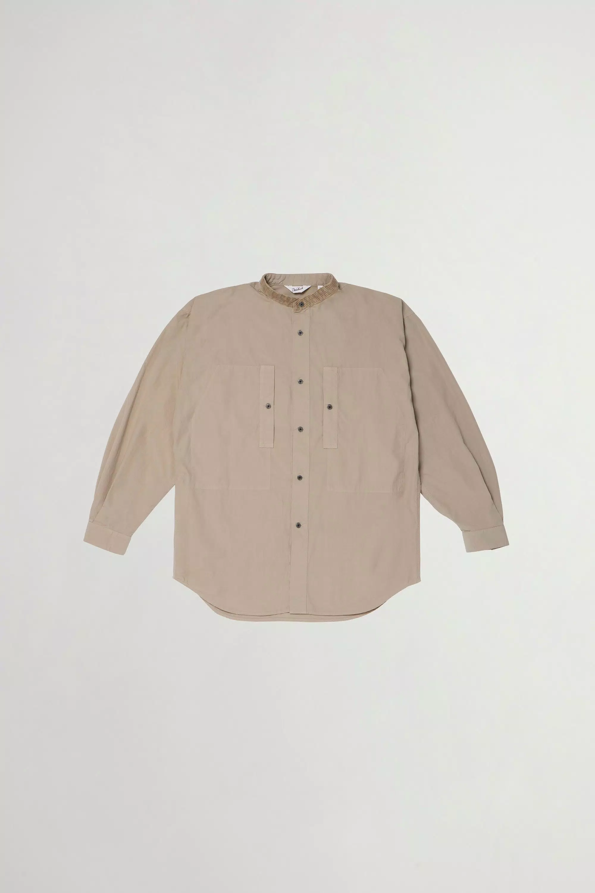 Camisa teñida en tejido de popelín de algodón puro - Beige