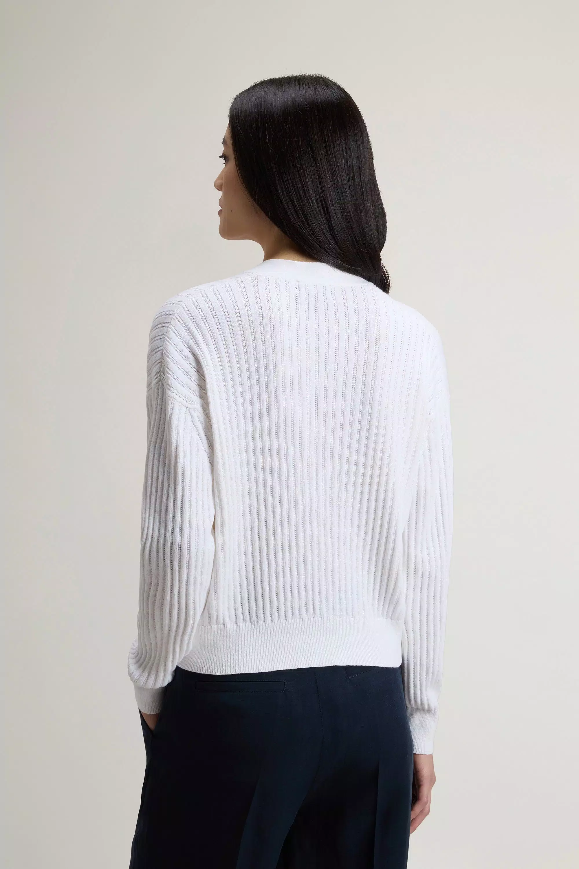 Cardigan de Algodón Puro - Blanco Ártico