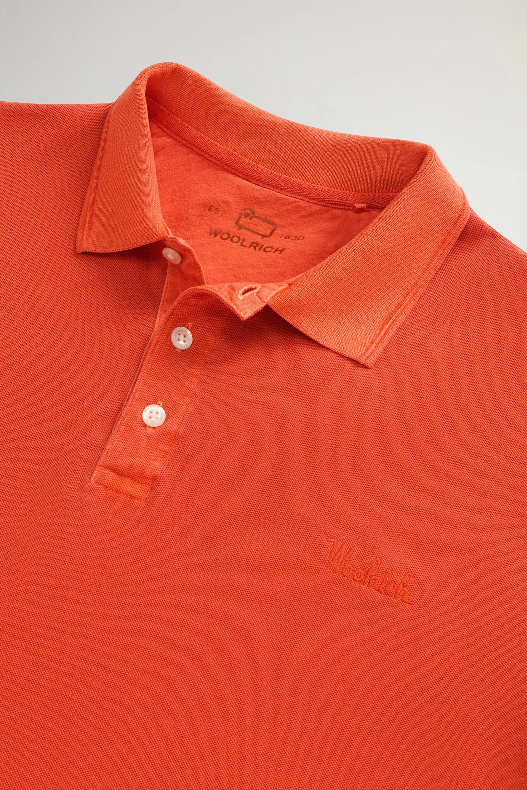 Camiseta de polos Mackinack teñida en algodón piqué elástico - Calabaza puré desvanecida