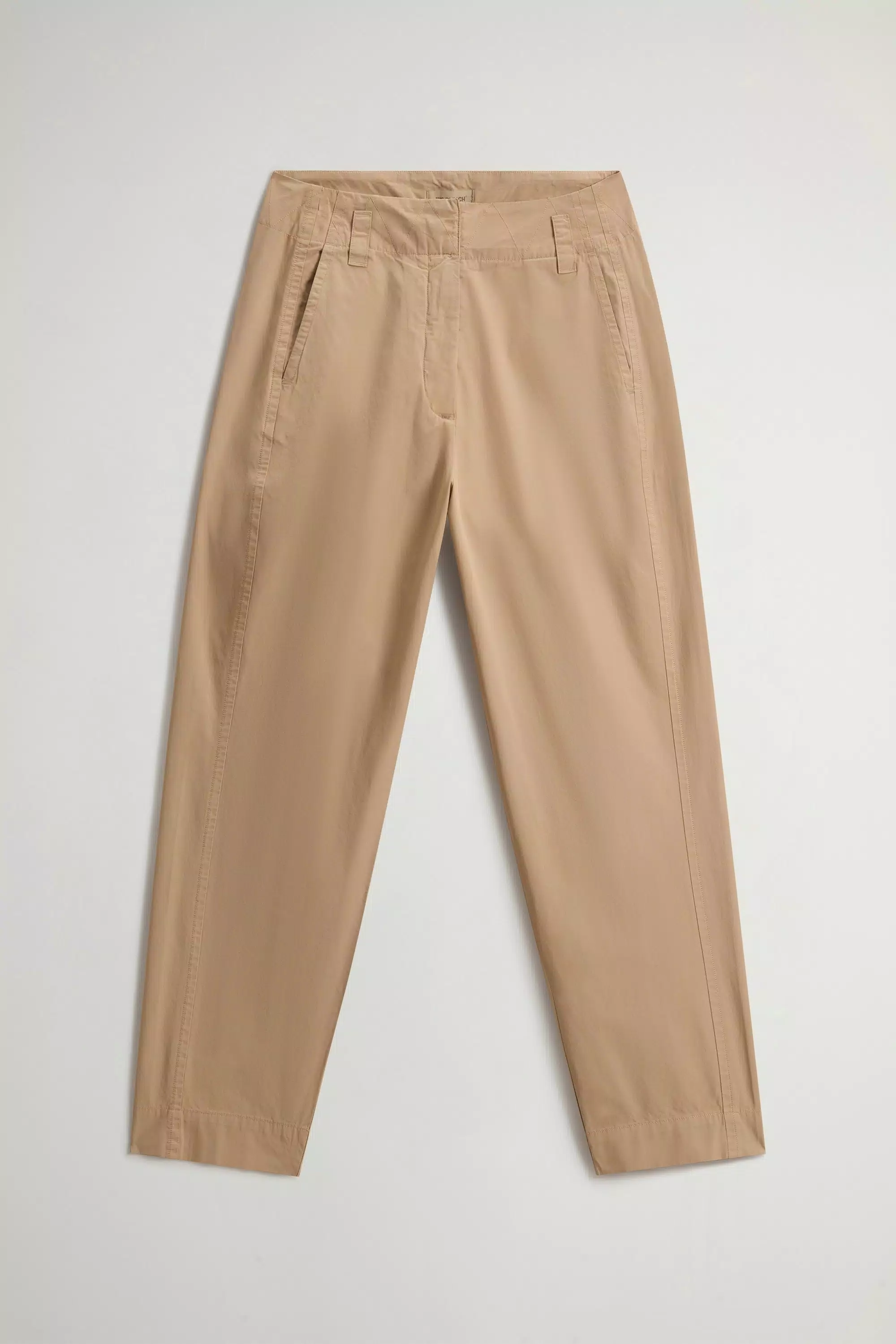 Pantalones de zanahoria teñidos en tejido de popelín de algodón puro - White Pepper