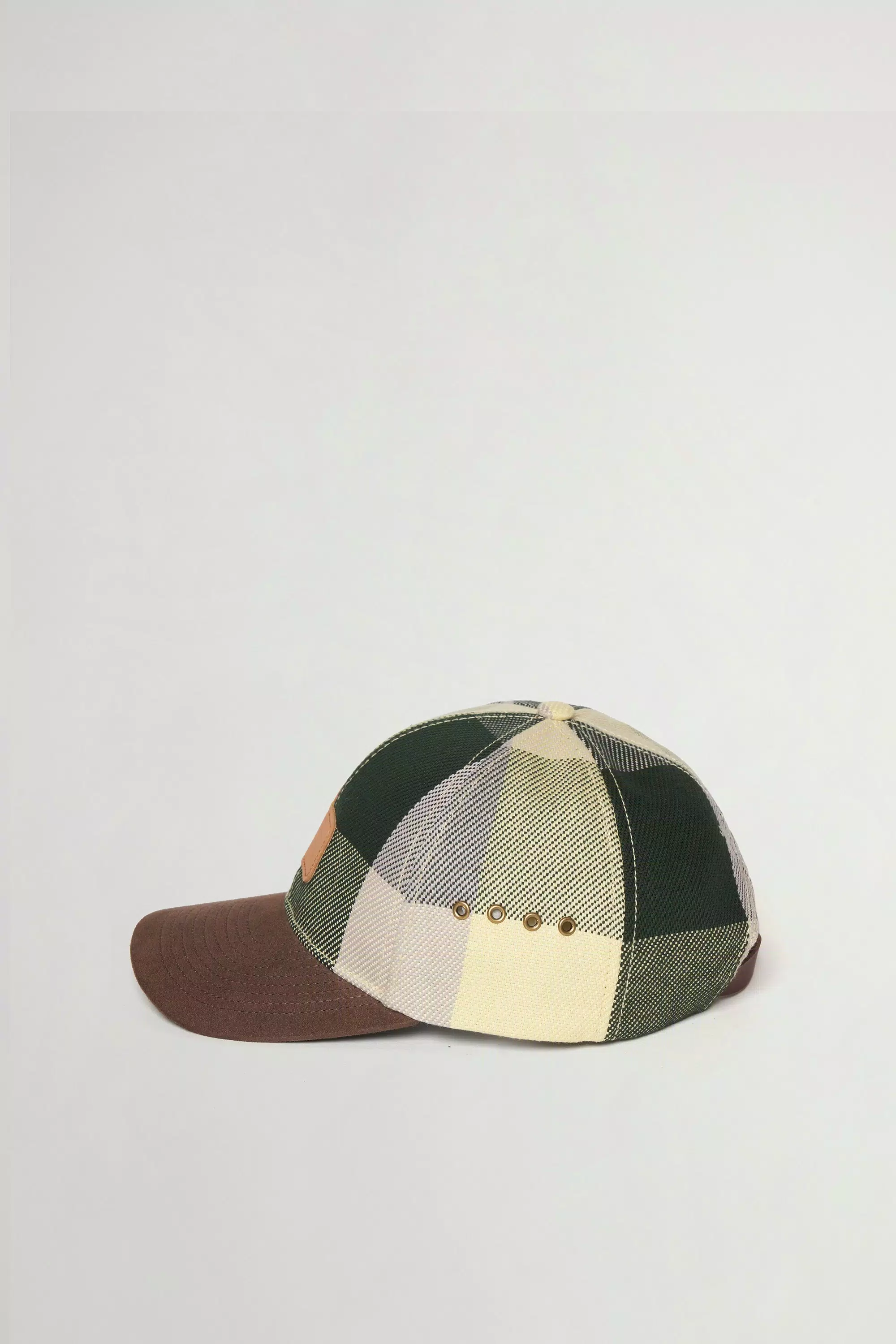 Gorra de béisbol de algodón puro con cuadros - Amarillo