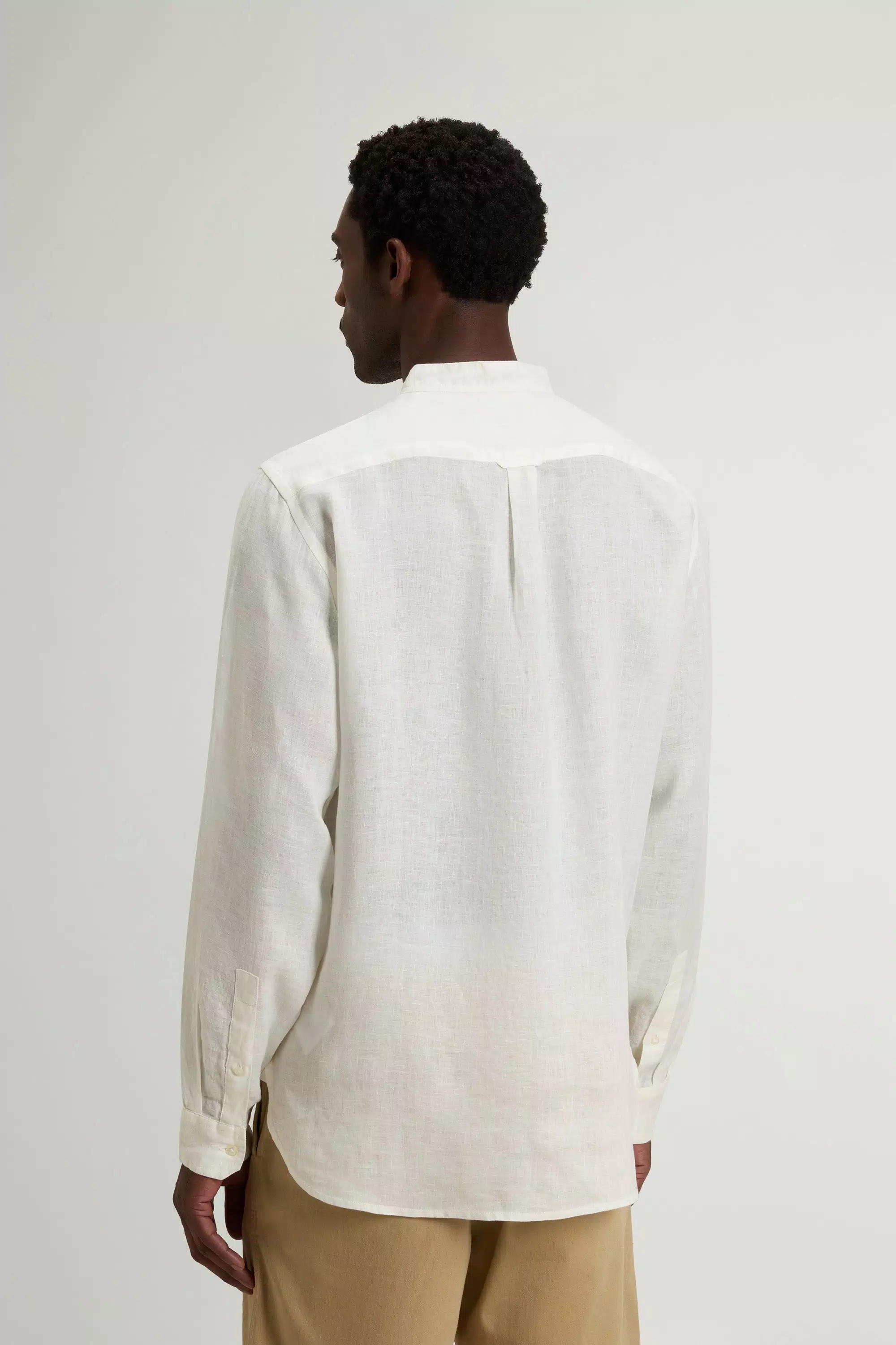 Camisa de lino puro teñida en prenda - Blanco Ártico