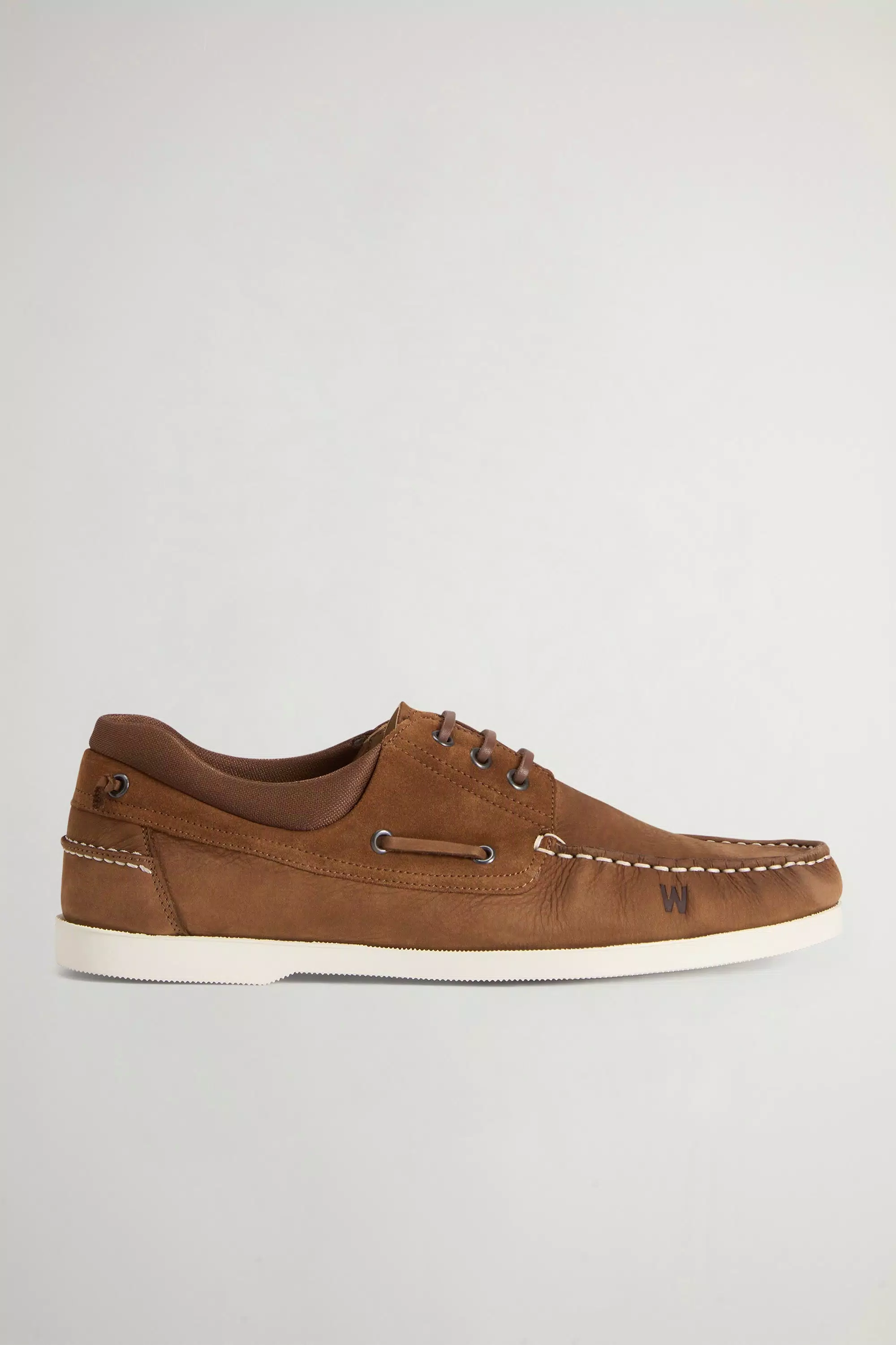 Zapatillas de barco en mezcla de nubuck y ante - Cognac