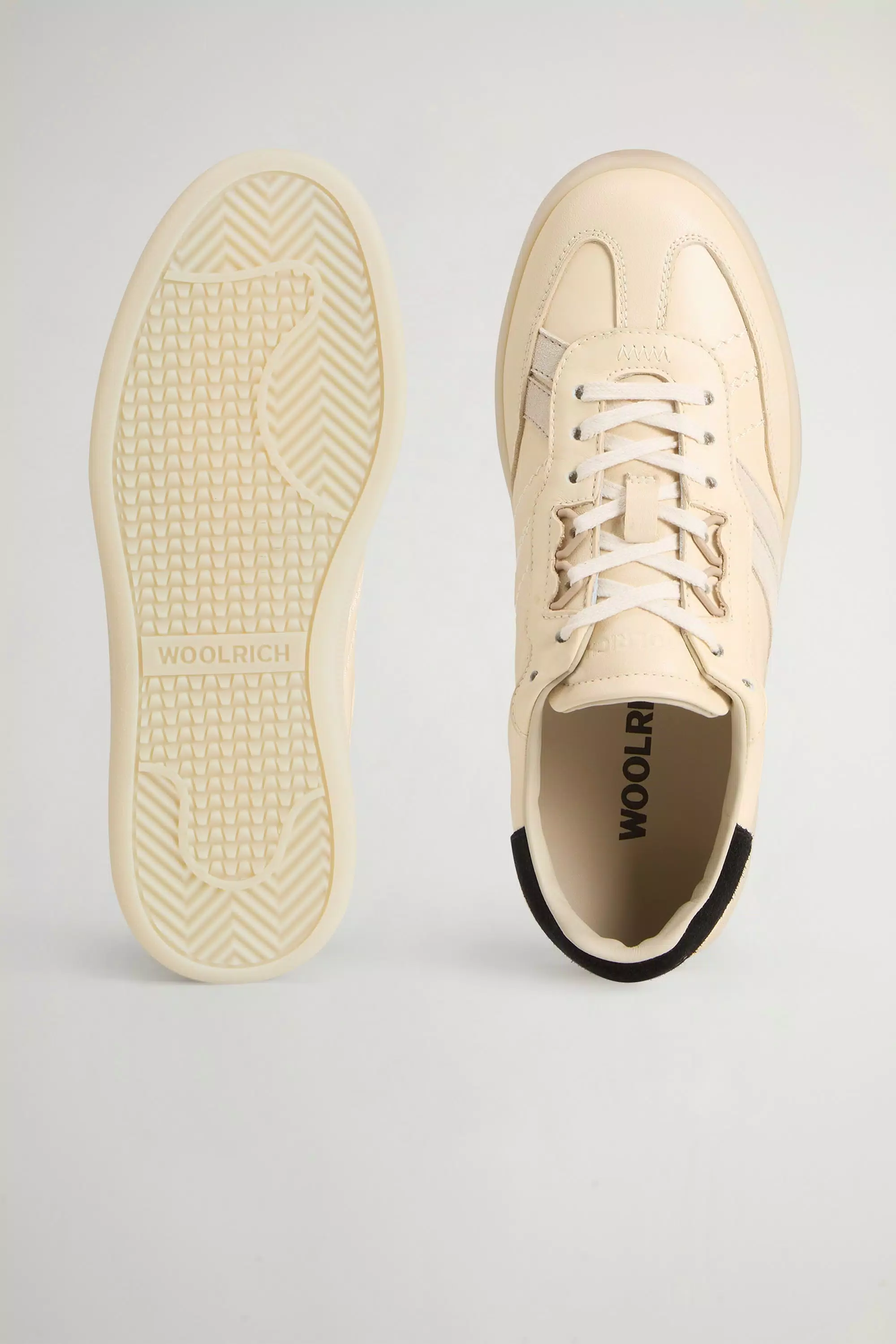 Zapatillas de Tenis Doubleu en Cuero Napa con Detalles de Gamuza - Blanco Oficio